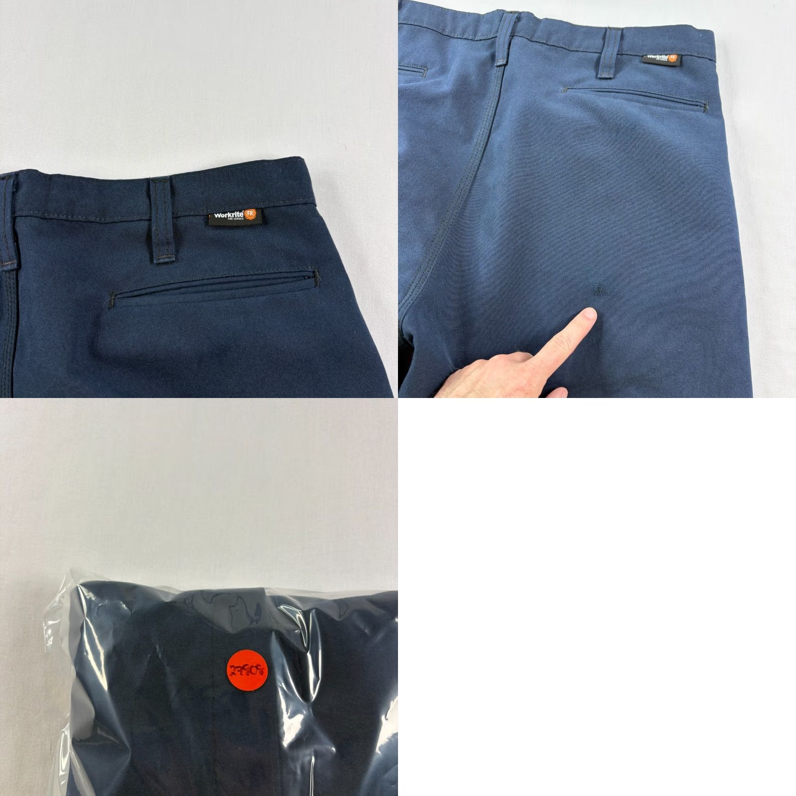 Vintage Workrite FR Pants Mens 34x28 Blue Flame Resistant Fire Workwear Aramid Pants Mens Blue 34x28 Size US 34 / EU 50 - 9 Thumbnail