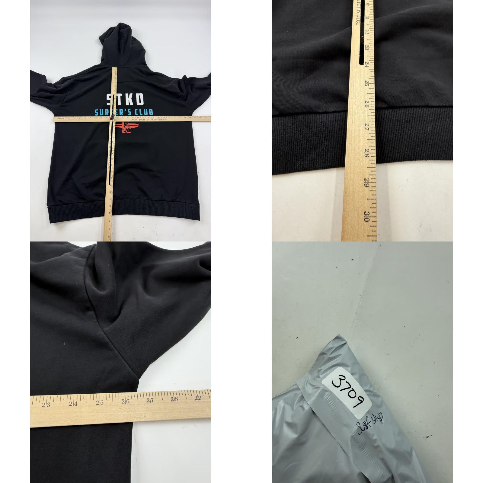 Vintage STKD Hoodie Men's 2XL Black Surfer's Club Graphic Fleece Pullover Sweatshirt Shirt Pullover Mens Graphic Print Size US XXL / EU 58 / 5 - 8 Thumbnail