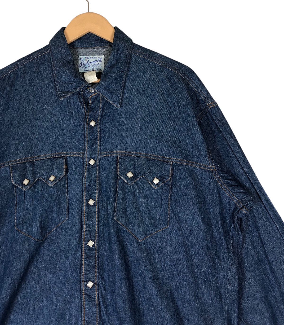 Rockmount Ranch Wear Vintage Rockmount Ranch Wear TruWest Snap Button Denim Shirt Size US L / EU 52-54 / 3 - 2 Thumbnail