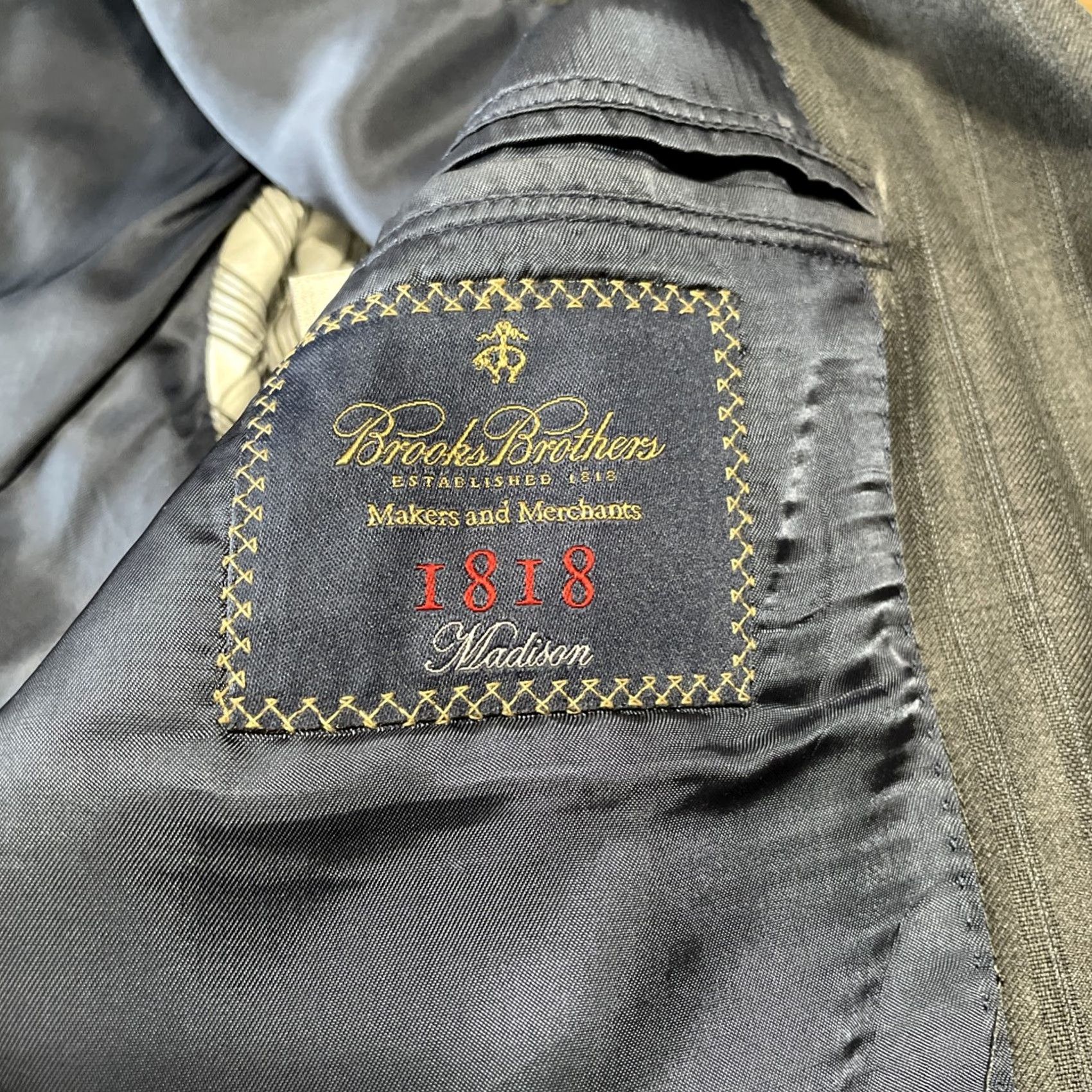 Brooks Brothers Brooks Brothers Madison 1818 Saxxon Gray Striped Wool Sport Jacket Coat Blazer Mens 40R Size 40R - 3 Thumbnail