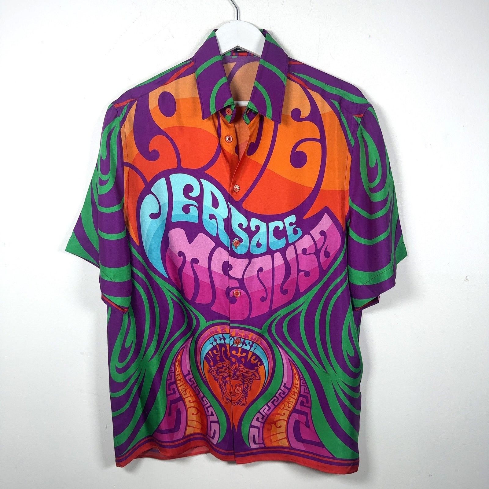 Versace Versace Psychedelic Logo Shirt Size US S / EU 44-46 / 1 - 1 Thumbnail
