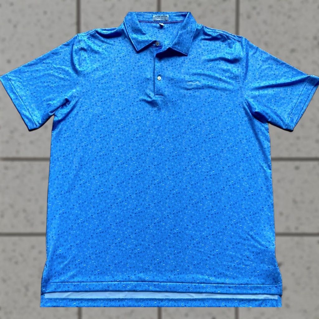 Peter Millar Peter Millar Summer Comfort Polo Shirt Mens XL Blue AOP Golf Performance Size US XL / EU 56 / 4 - 1 Thumbnail