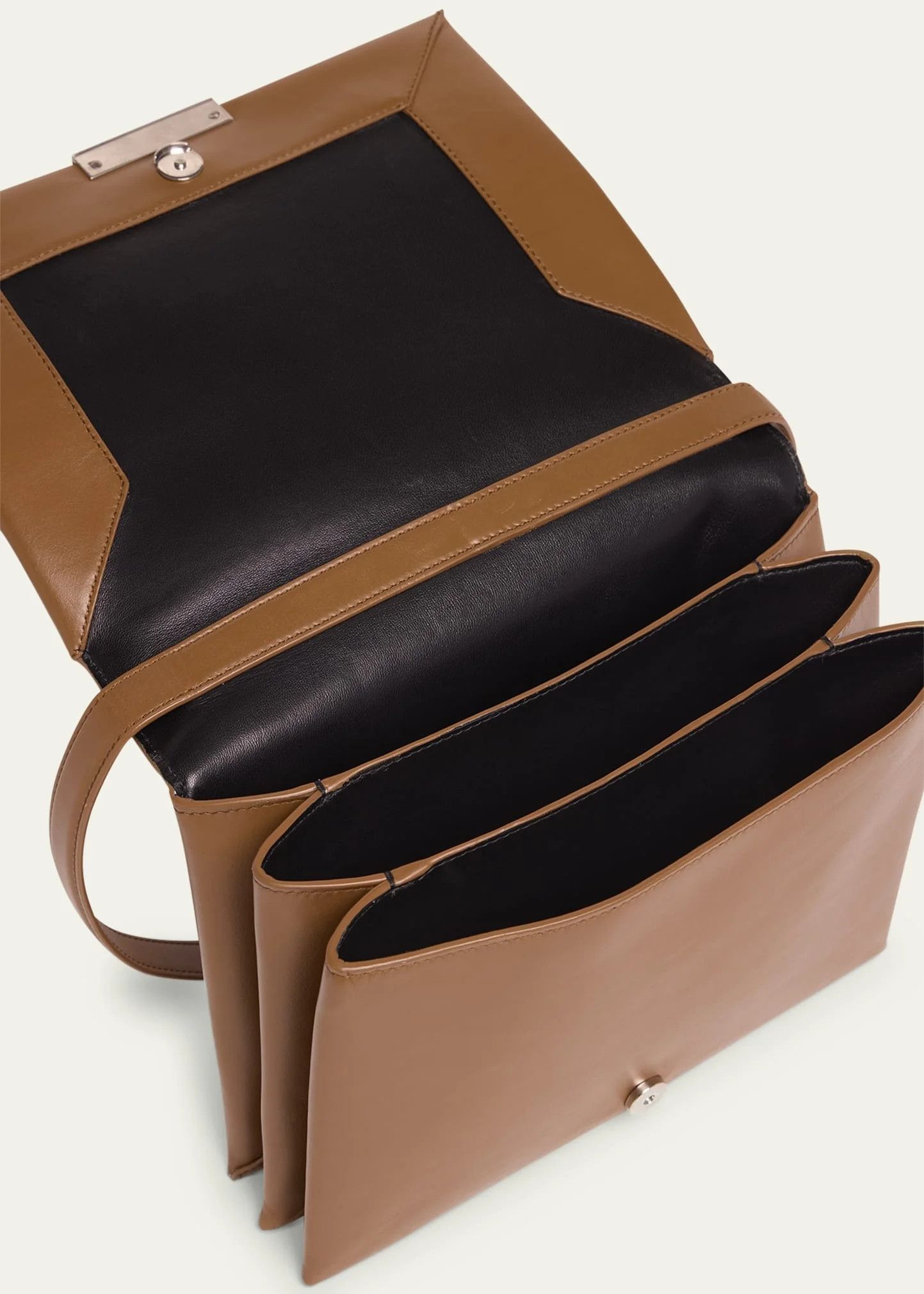 Jil Sander o1loc1c0426 Size:OS/Flap Calfskin Shoulder Bag in Brown Size ONE SIZE - 3 Thumbnail