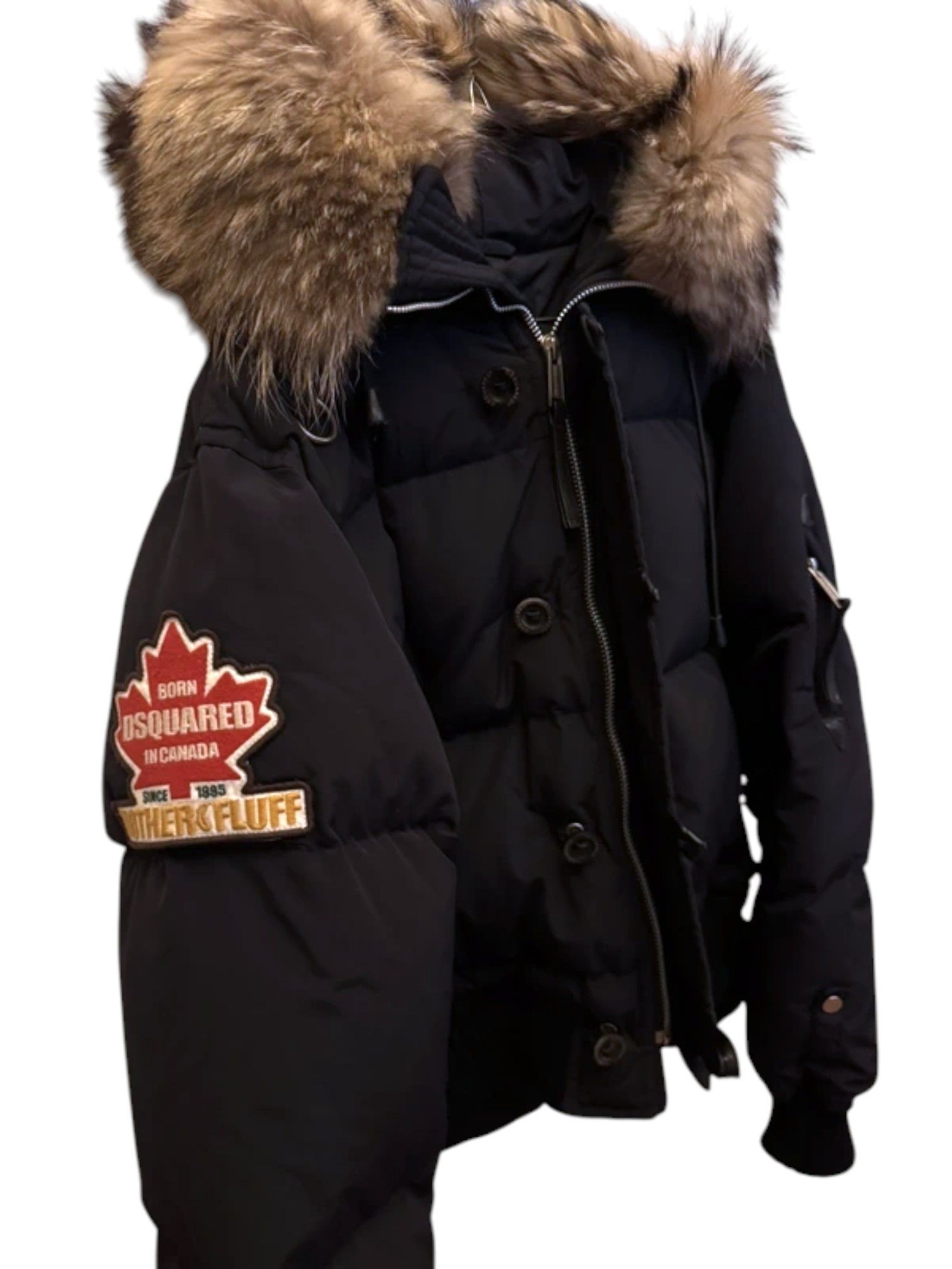 Dsquared2 Dsquared² “Mother Fluff” Down Jacket with Fur Hood – Size 48 Size US M / EU 48-50 / 2 - 2 Thumbnail