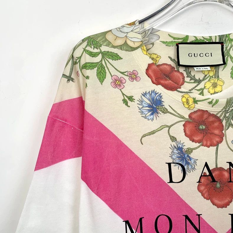 Gucci Gucci White letter floral printed cotton round-neck short-s Size US S / EU 44-46 / 1 - 3 Thumbnail