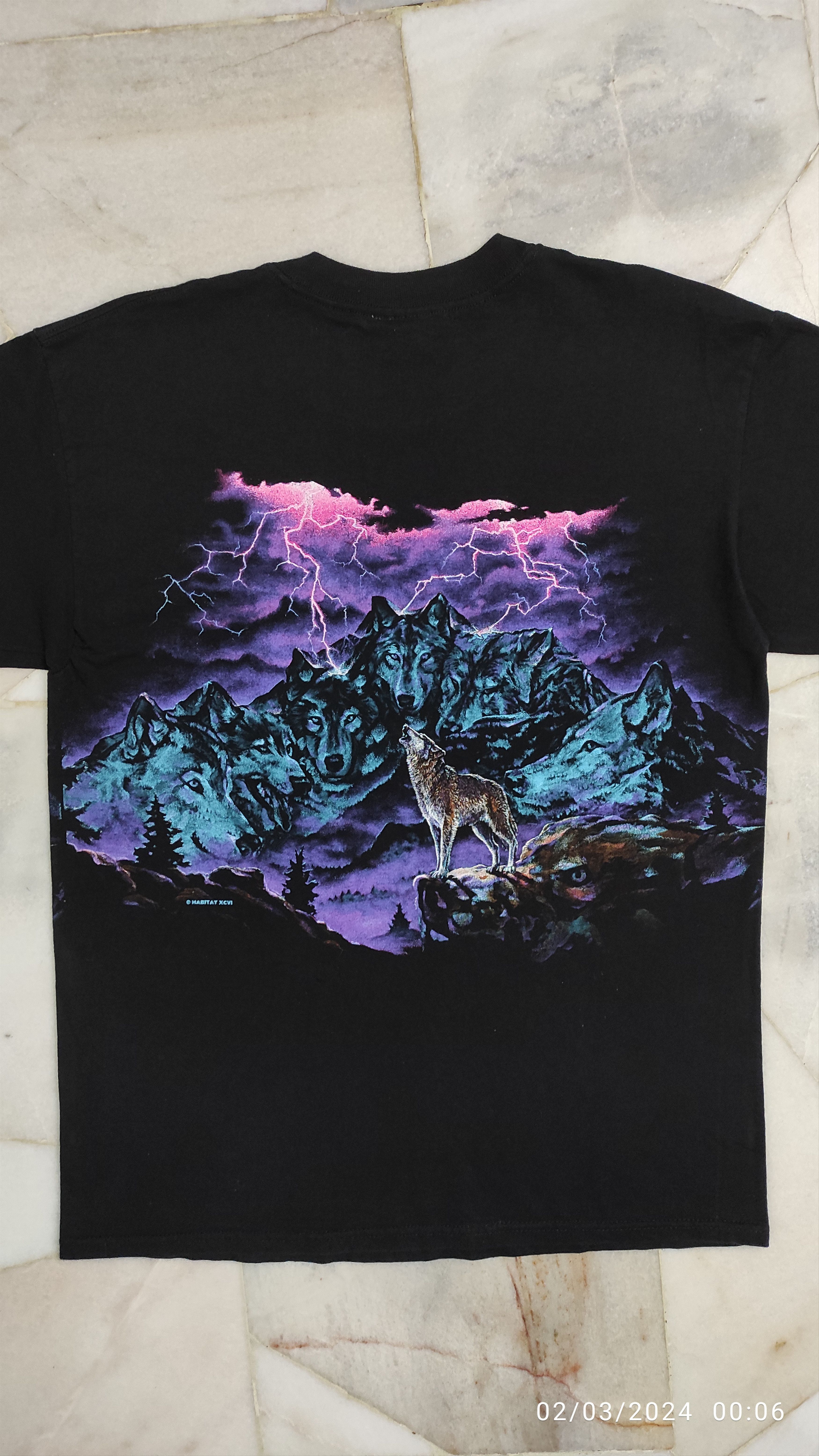 Habitat Vintage 1996 HABITAT WOLF AND THUNDER LIGHTNING OVP TEE Size US L / EU 52-54 / 3 - 12 Thumbnail