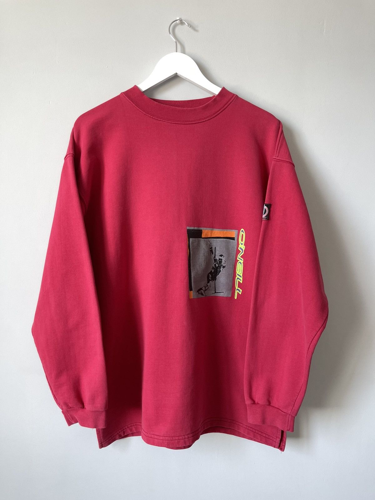 O'Neill Vintage 90s O'Neill Snowboard Surf Ski Faded Crew Sweatshirt Size US L / EU 52-54 / 3 - 2 Thumbnail