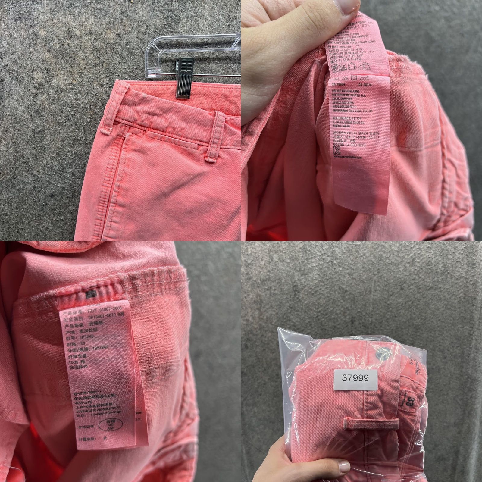 Abercrombie & Fitch Abercrombie & Fitch Shorts Mens 33 Pink Chino Flat Front Casual Summer Size US 33 - 8 Thumbnail