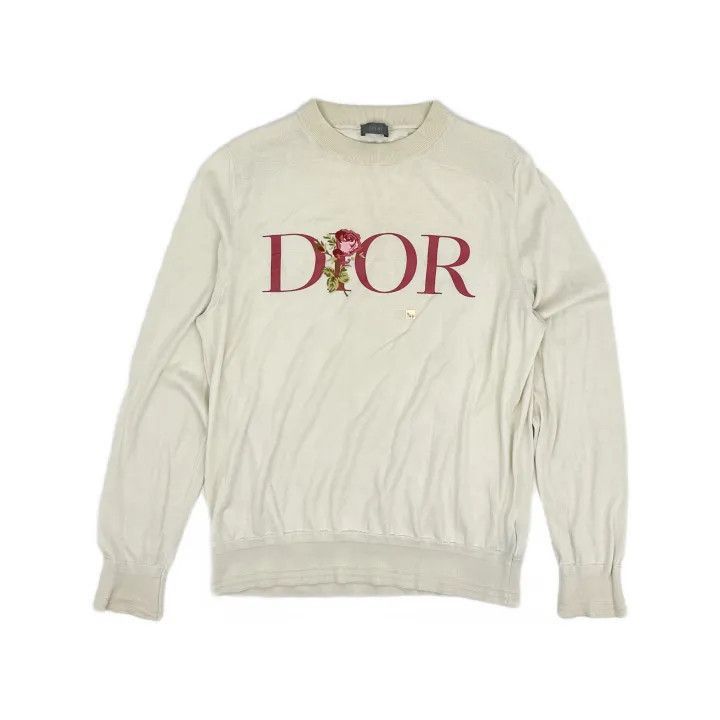 Dior Dior Dior FW22 Logo Rose Knit Sweater for Men 0079-2507 Size US M / EU 48-50 / 2 - 2 Thumbnail
