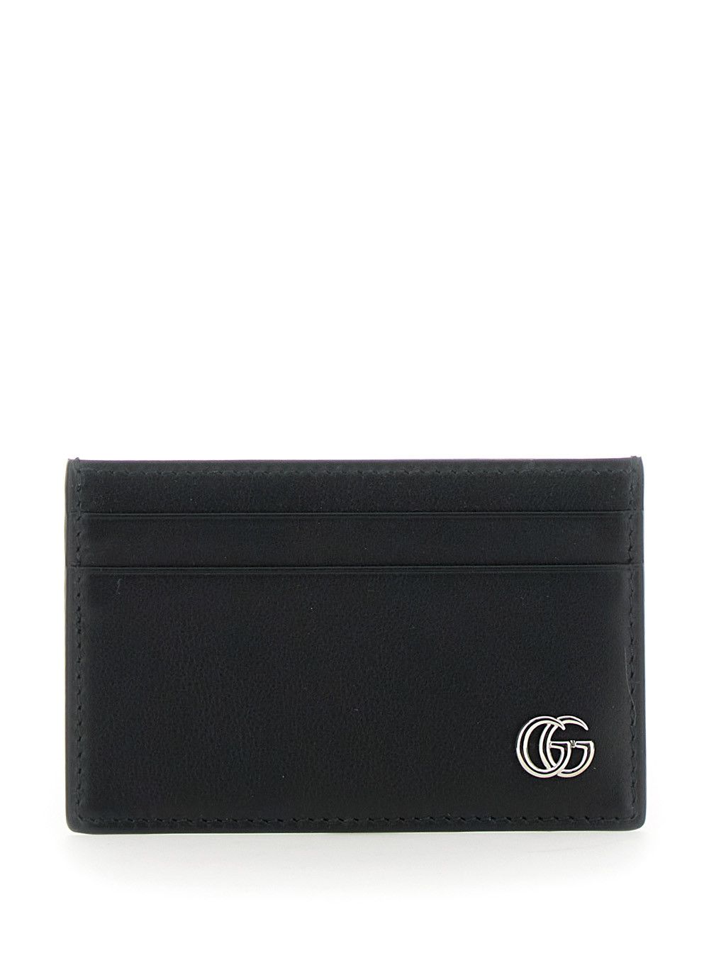 Gucci Card Holder with GG Plate on the Front in Black Leather for Men Size ONE SIZE - 1 Thumbnail