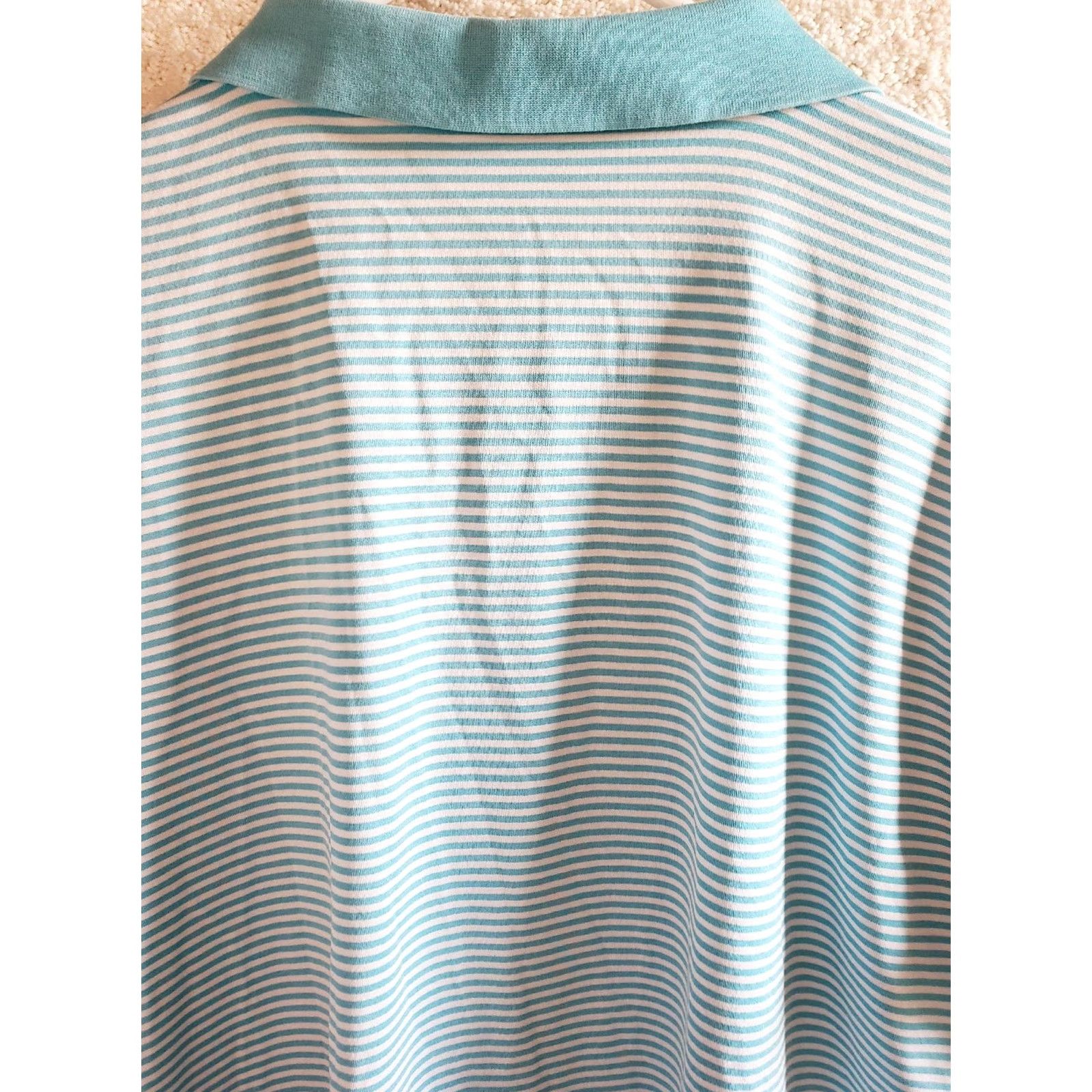 Vintage McIlhenny Dry Goods Polo Shirt Mens XL Blue White Striped 50 Chest Short Sleeve Collared Logo Trim Golf Dataw Island Casual Activewear Shirt Size US XL / EU 56 / 4 - 7 Thumbnail