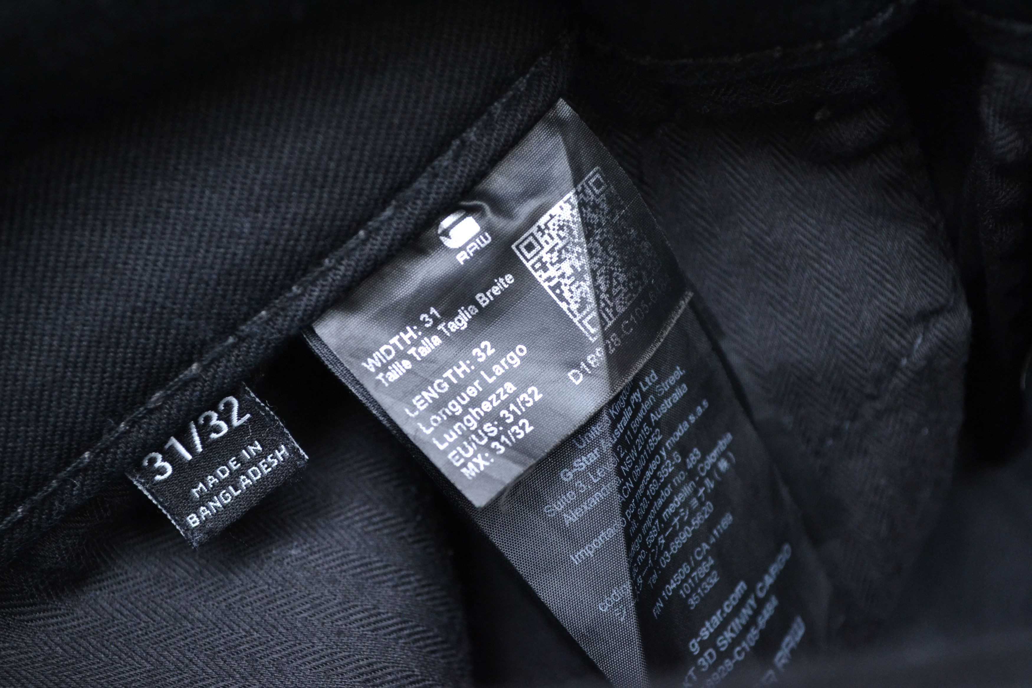G-Star G-Star Zip PKT 3D Skinny Cargo Men’s Black Trousers Pants Size US 31 - 6 Thumbnail