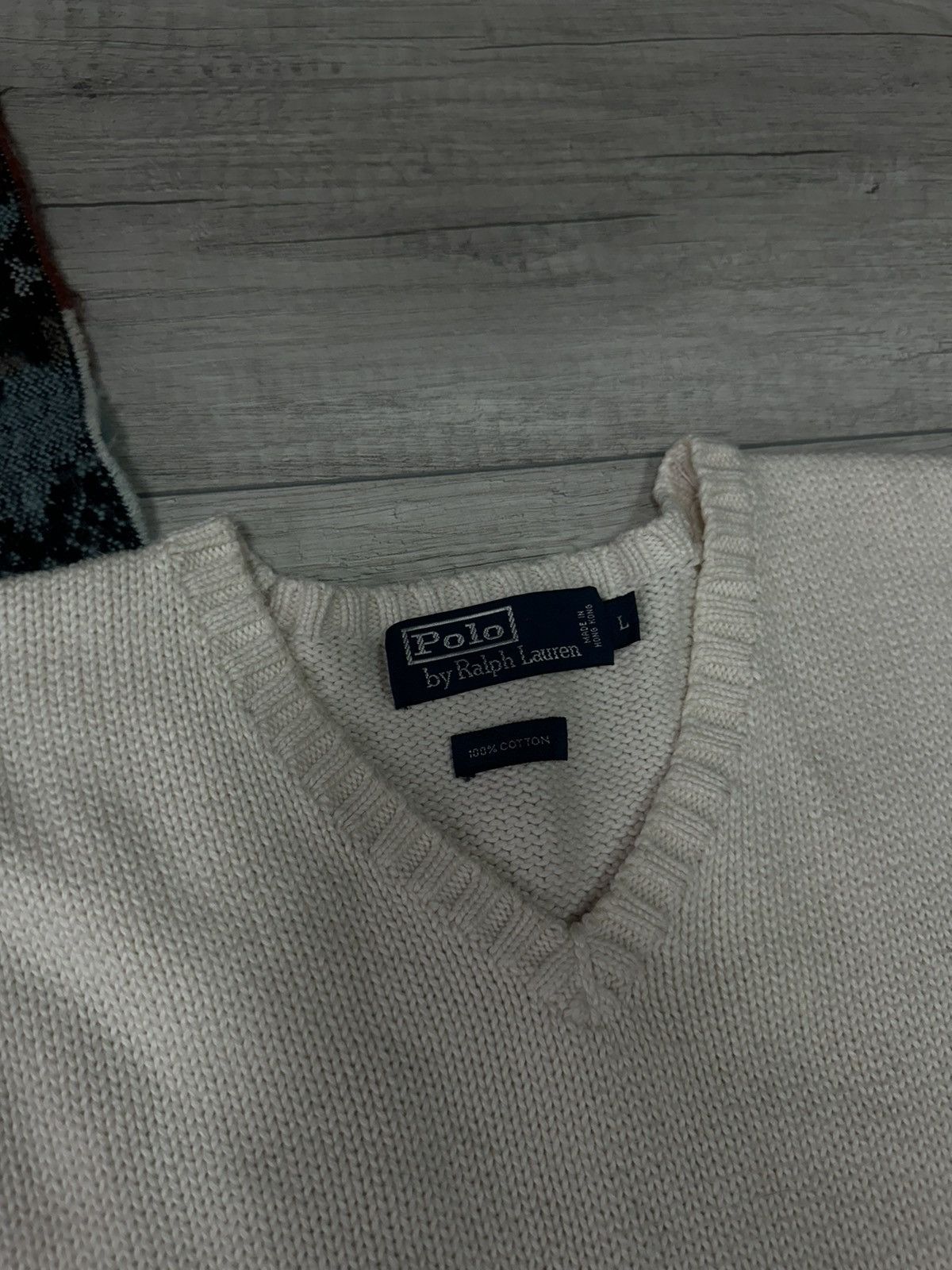 Polo Ralph Lauren Vintage Polo Ralph Lauren Y2K Cream Knitted Vest Gilet Size US L / EU 52-54 / 3 - 3 Thumbnail