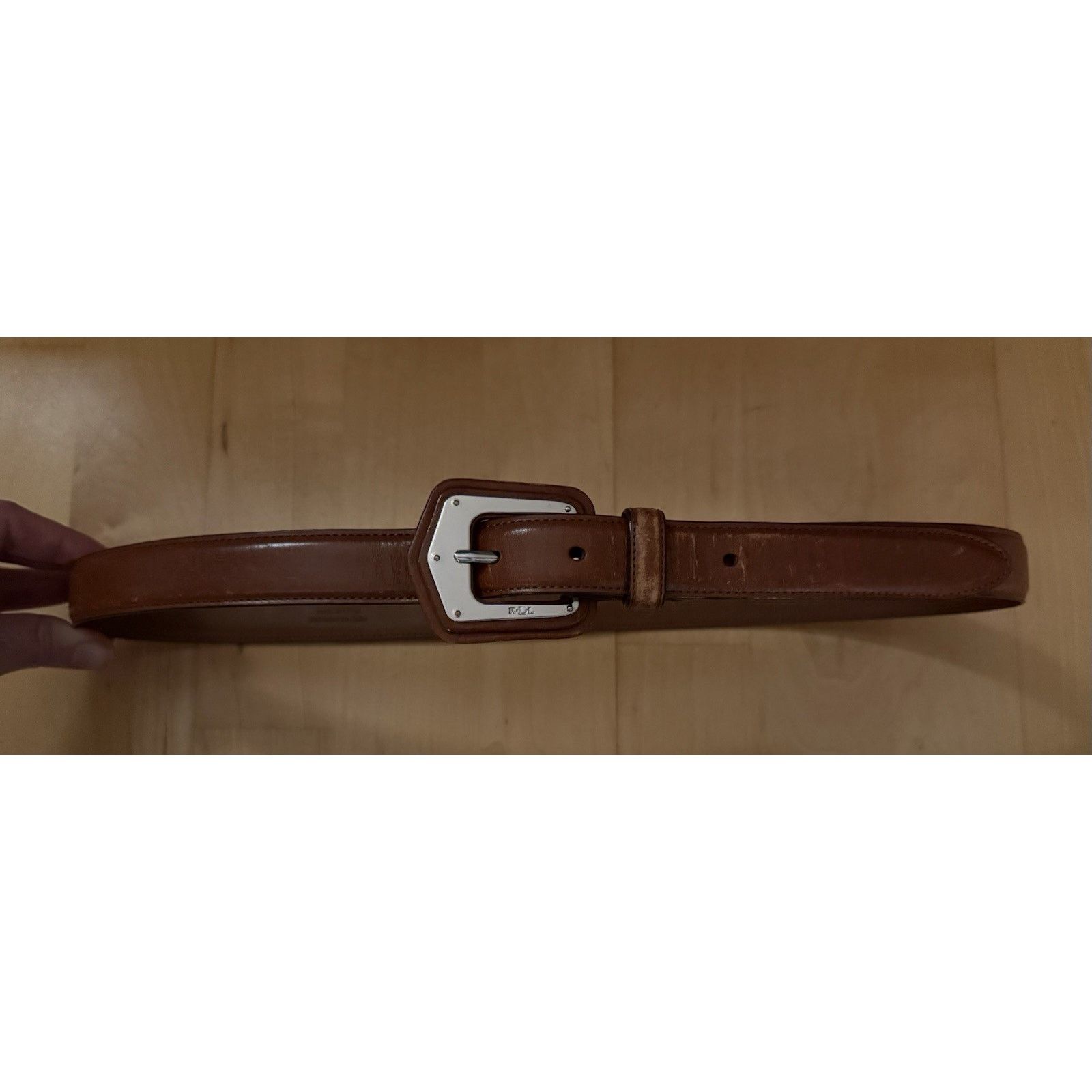VTG Lauren Ralph Lauren Brown Suede Leather Belt Silver Western M VTG Lauren Ralph Lauren Brown Suede Leather Belt Silver M main image 2