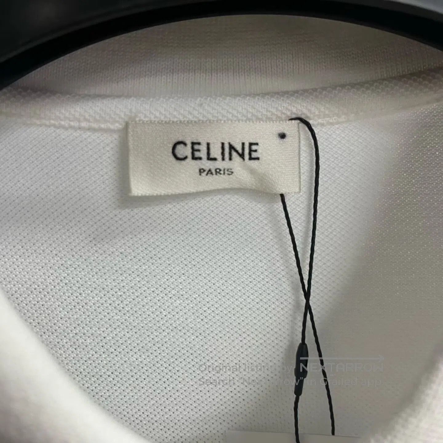 Celine CELINE White logo-printed collar short-sleeve T-shirt| Size US M / EU 48-50 / 2 - 2 Thumbnail