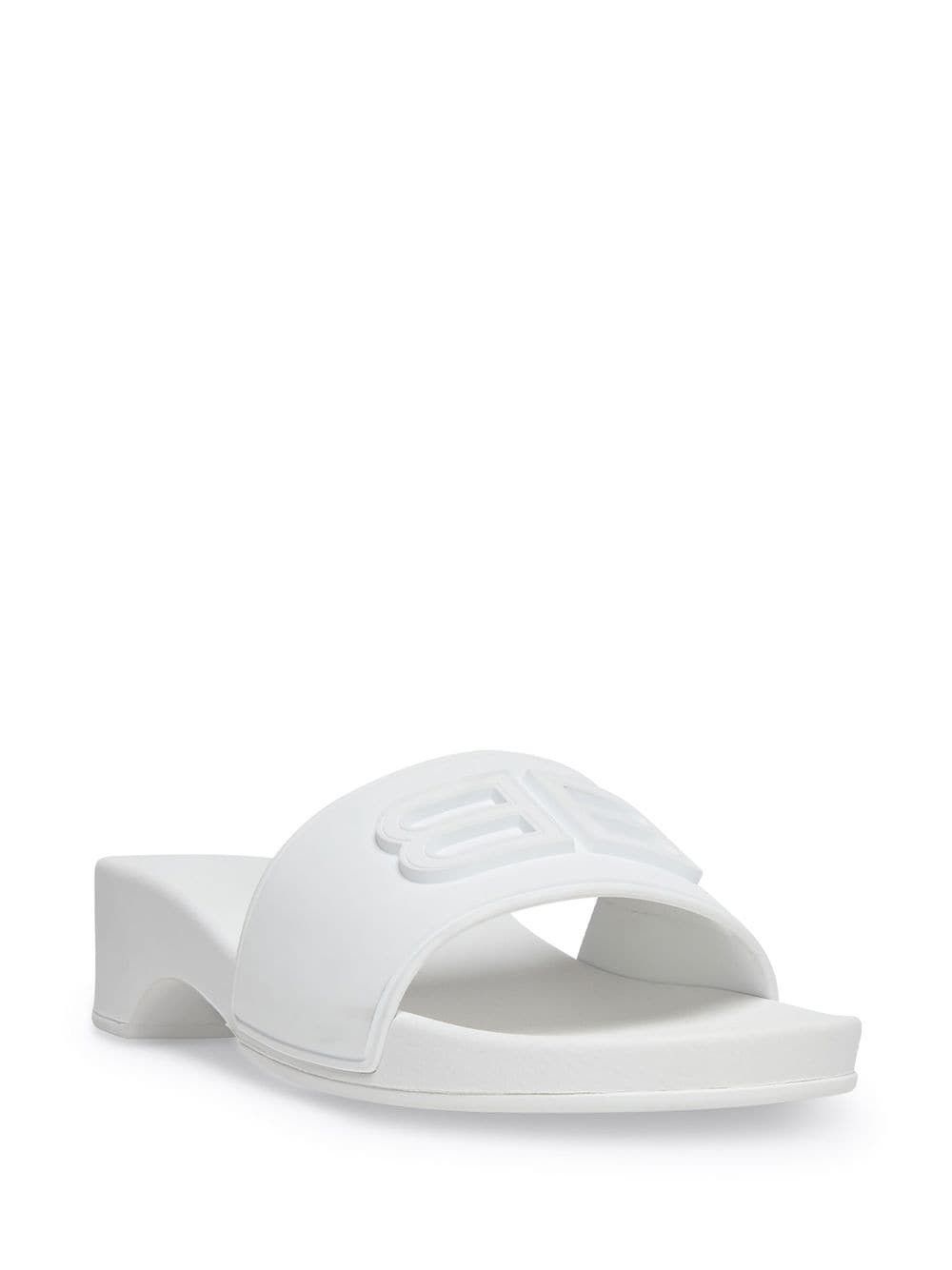 image of Balenciaga Bb Rubber Slides in White, Women's (Size 9)