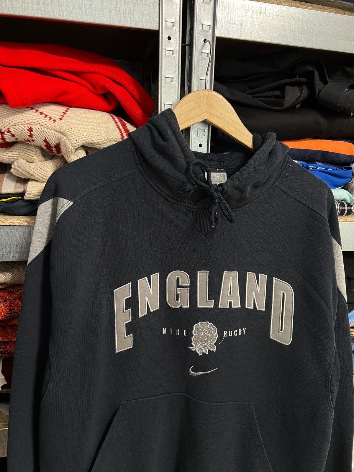 Nike × Vintage Vintage Nike England Rugby Hoodie Retro Y2K Very Rare 90s Size US L / EU 52-54 / 3 - 2 Thumbnail