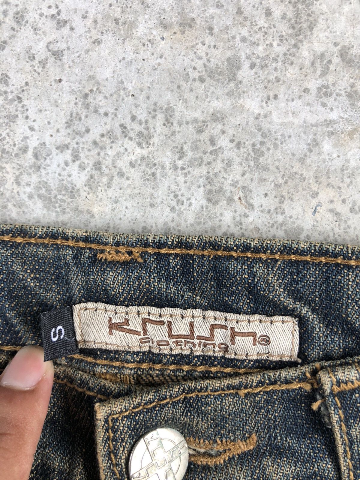 Japanese Brand Krush Flared Jeans Distressed Jeans Size US 28 / EU 44 - 14 Thumbnail