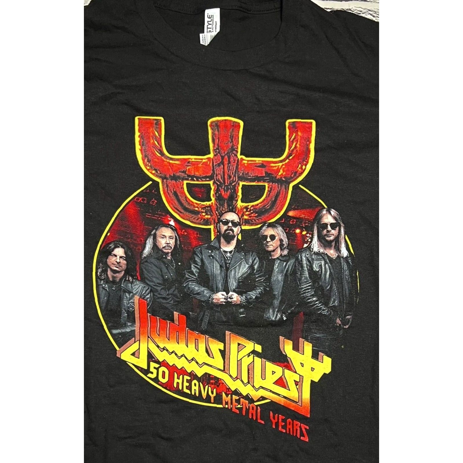 Fruit Of The Loom Judas Priest 50 Heavy Metal Years Tour Graphics Black T-Shirt M Size US M / EU 48-50 / 2 - 3 Thumbnail