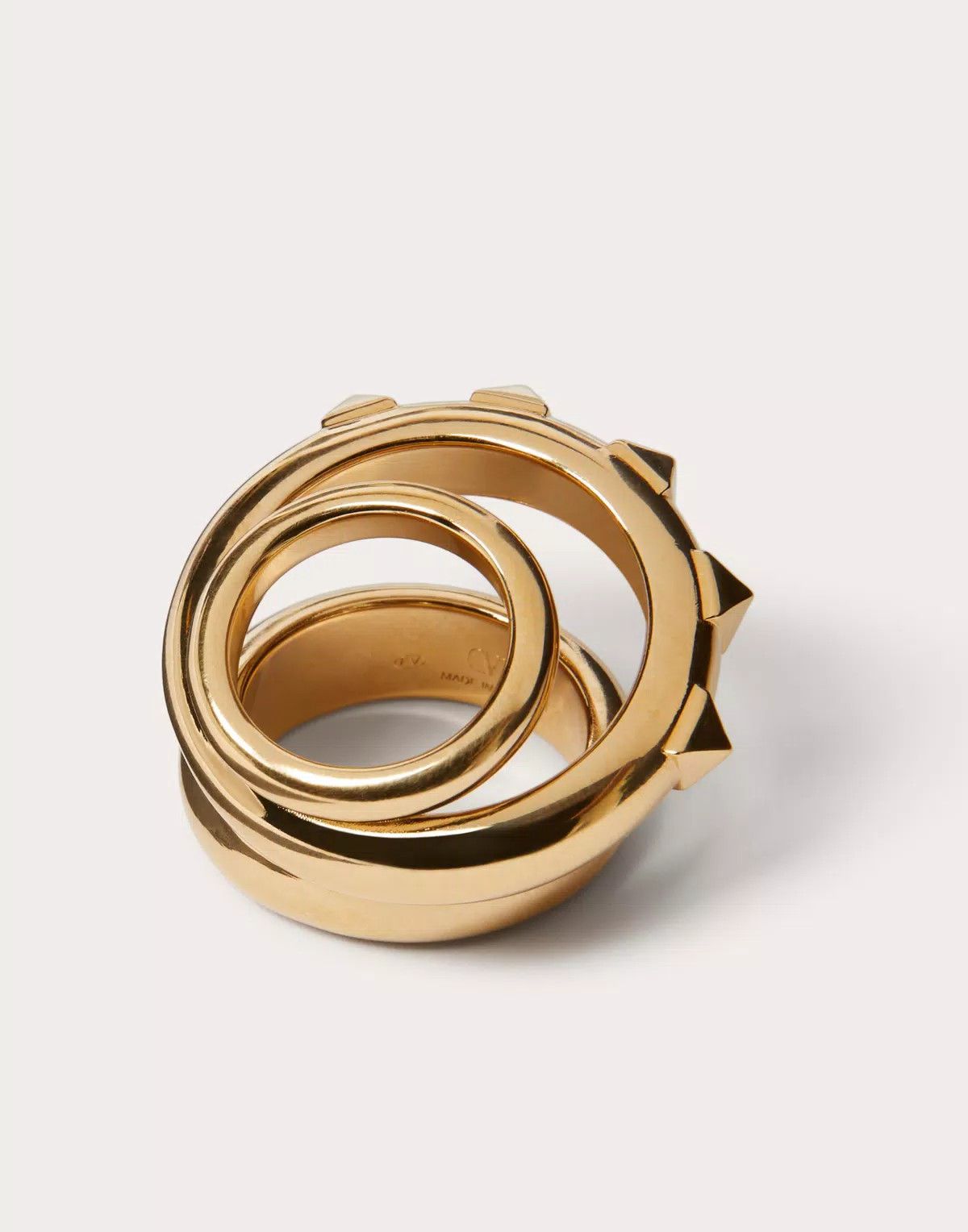 Valentino oc11z0725 Size:13/ Rockstud Metal Ring in Golden Size ONE SIZE - 3 Thumbnail