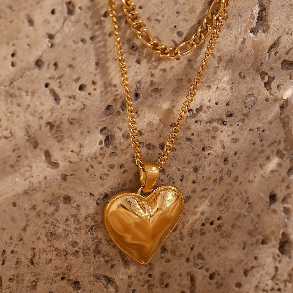 Jewelry × Vintage Heart Pendant Double Layers Necklace Size ONE SIZE - 6 Thumbnail