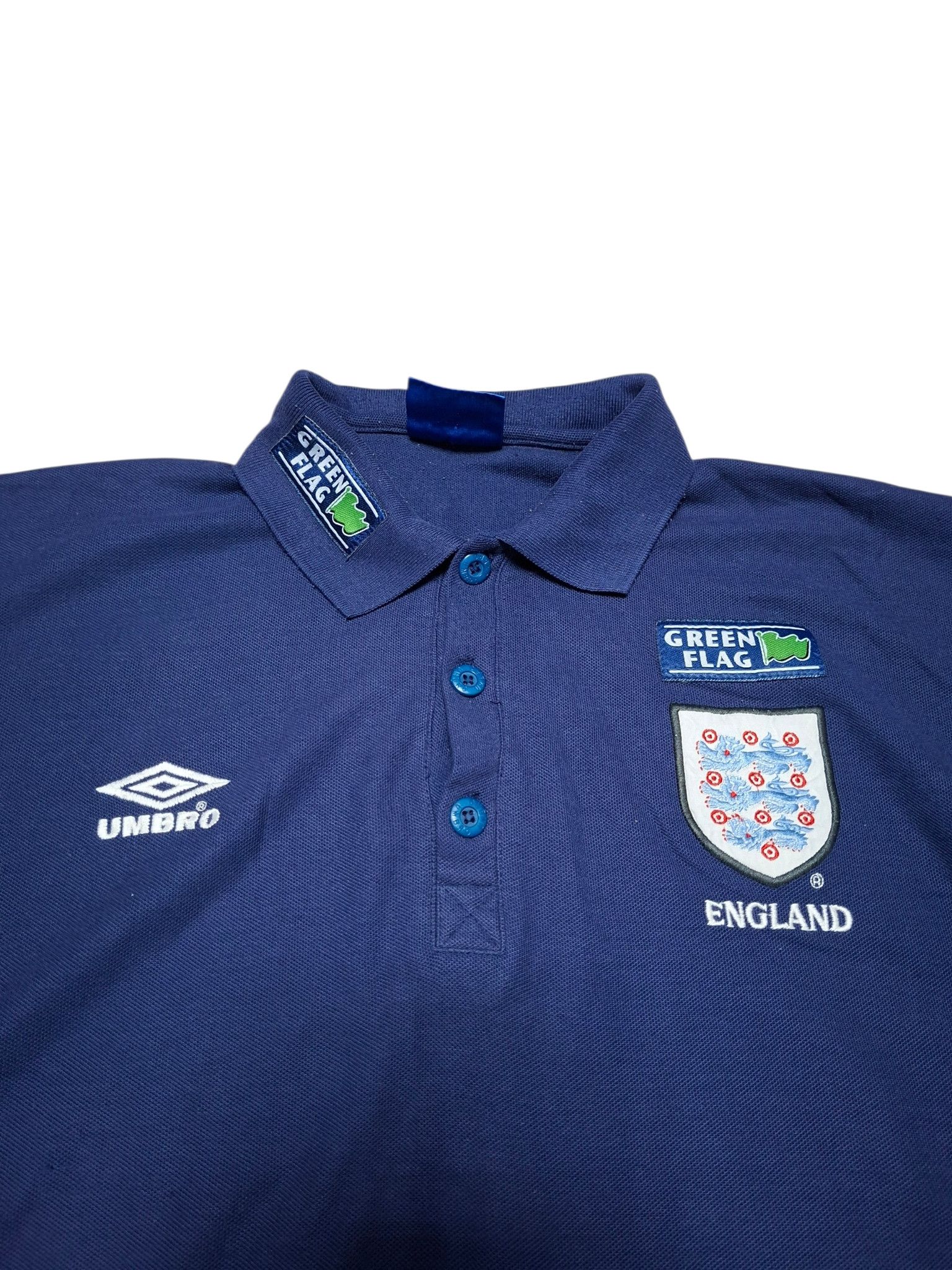 Umbro ENGLAND UMBRO GREEN FLAG VINTAGE 90S POLO SHIRT Size US XL / EU 56 / 4 - 2 Thumbnail