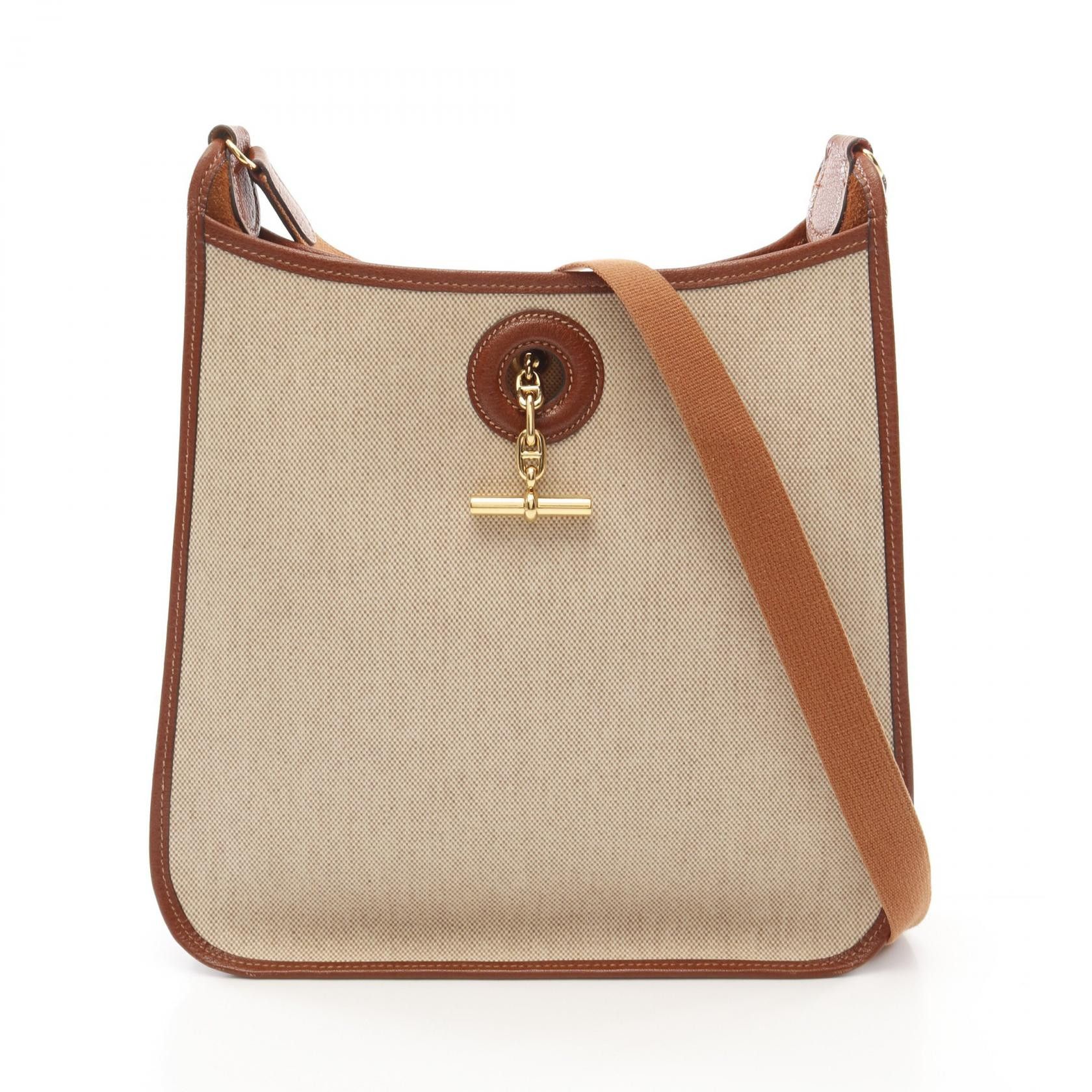 Hermes Hermes Vespa Pm Toilash Leather Shoulder Bag Leather Shoulder Bag Stamp A (1997) in Beige, Women's