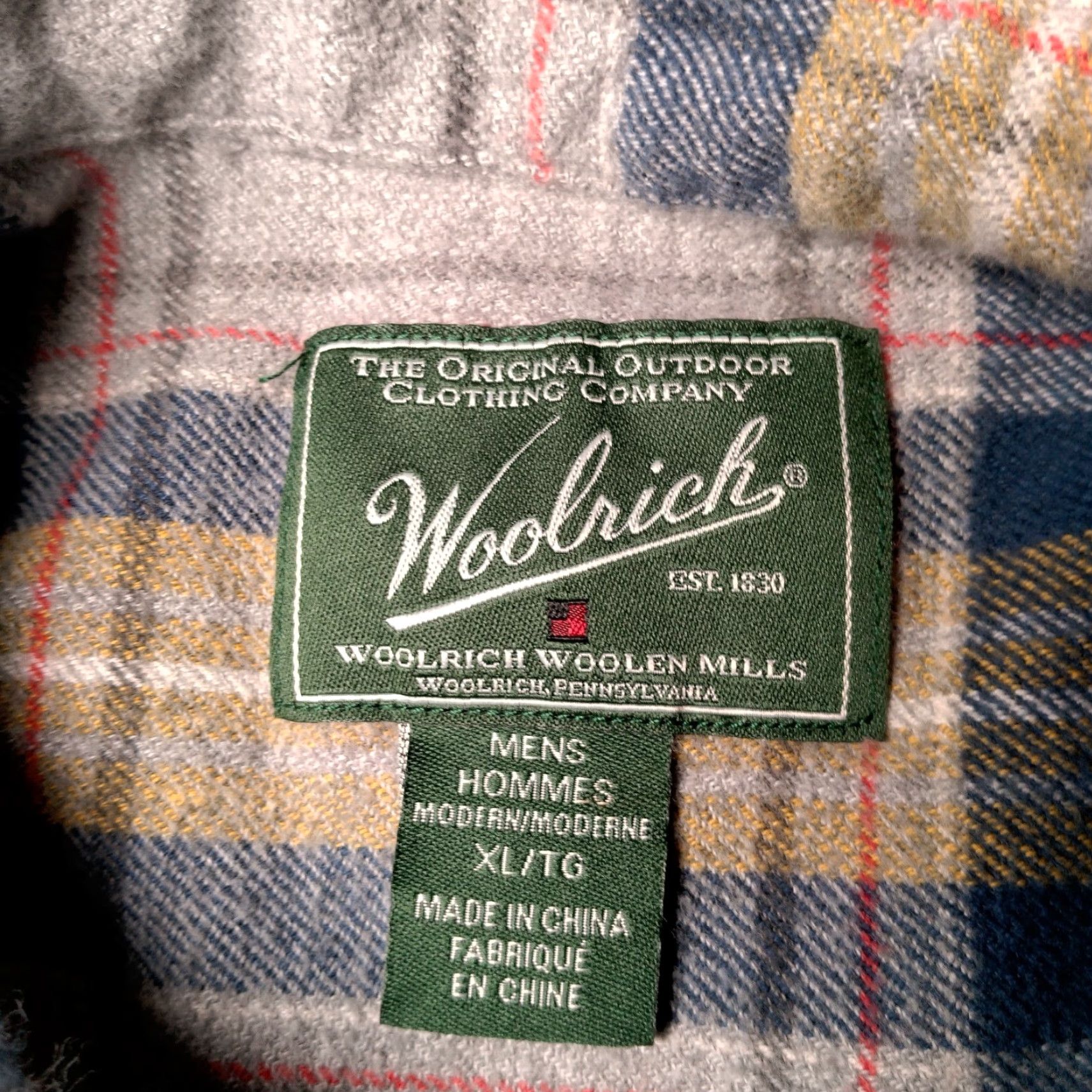 Vintage Woolrich Shirt Mens XL Flannel Gray Plaid Button-Down Work Outdoors Camp Casual Classic Outdoorsy Lumberjack Size US XL / EU 56 / 4 - 7 Thumbnail