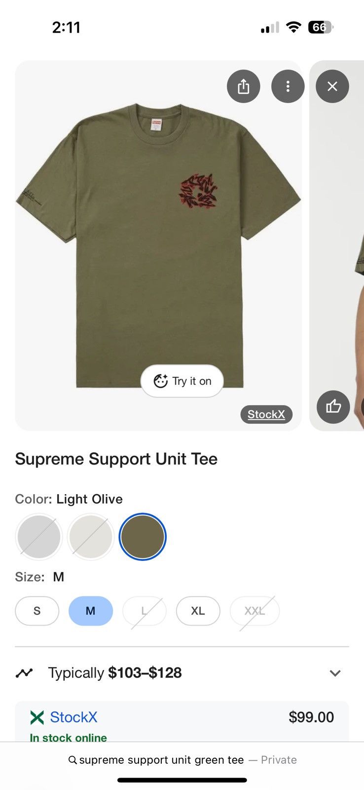 Supreme supreme support unit olive green Size US M / EU 48-50 / 2 - 6 Thumbnail