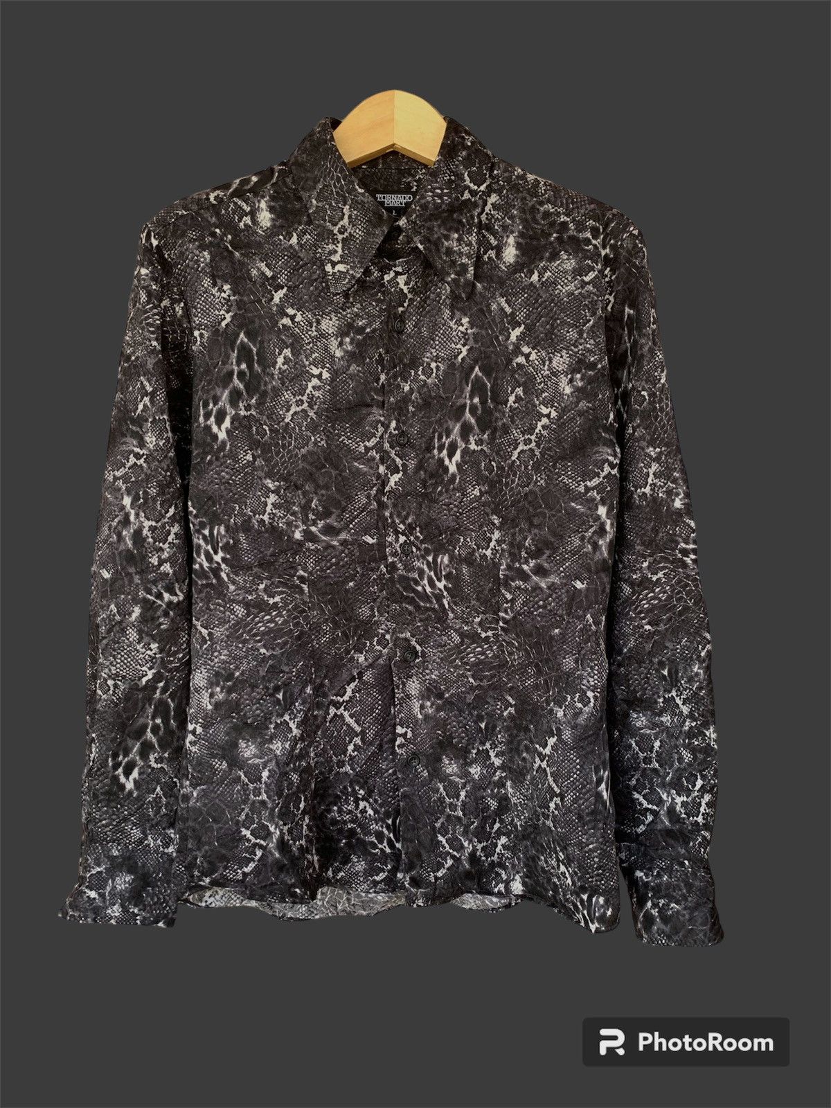 image of If Six Was Nine x Tornado Mart Japan Tornado Mart Snake Skin Style in Black, Men's (Size Large)