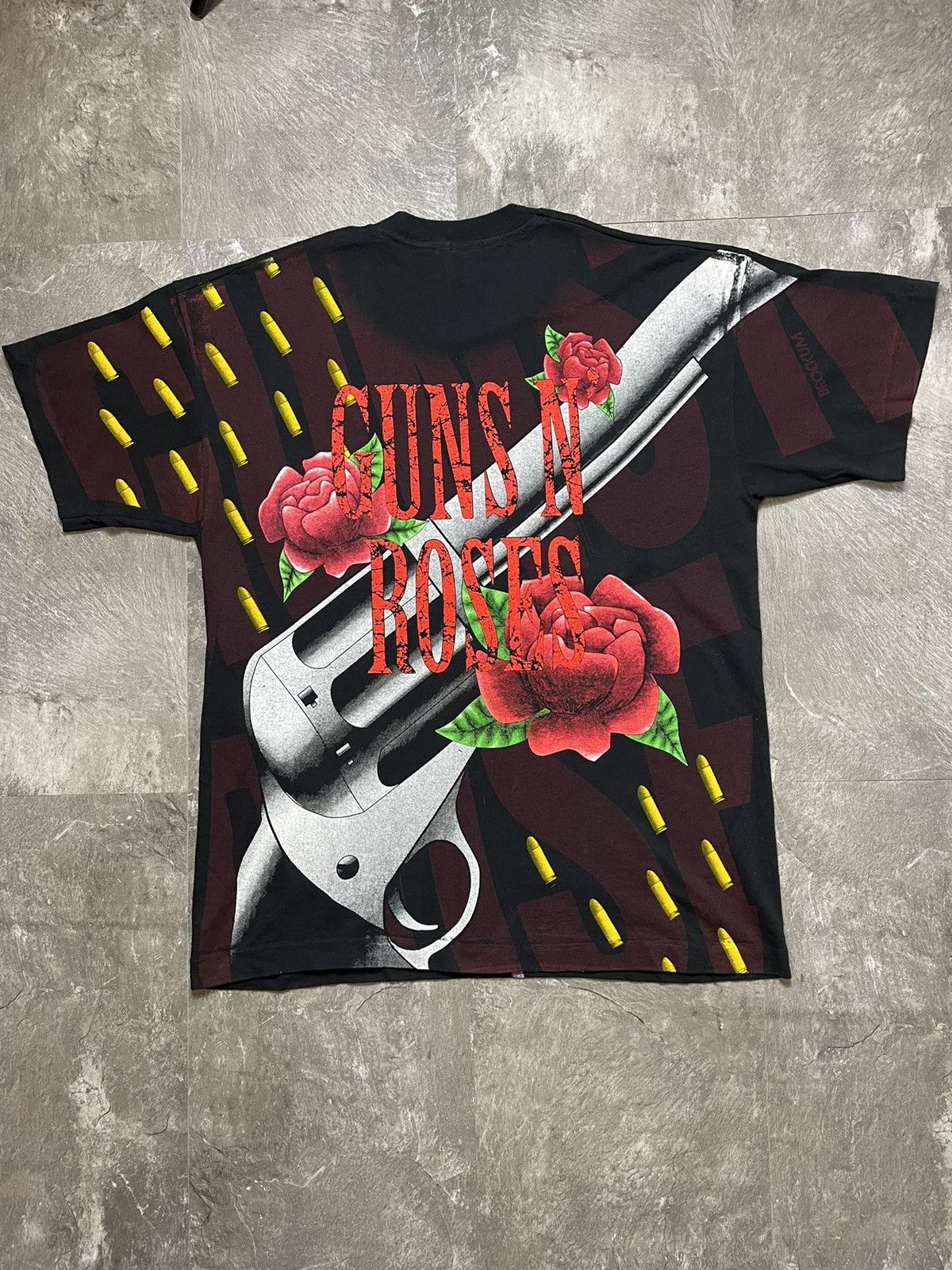 Guns N' Roses 🚨Vintage 1993 Guns n Roses Alloverprint Band Tee Graphic Size US XL / EU 56 / 4 - 8 Thumbnail