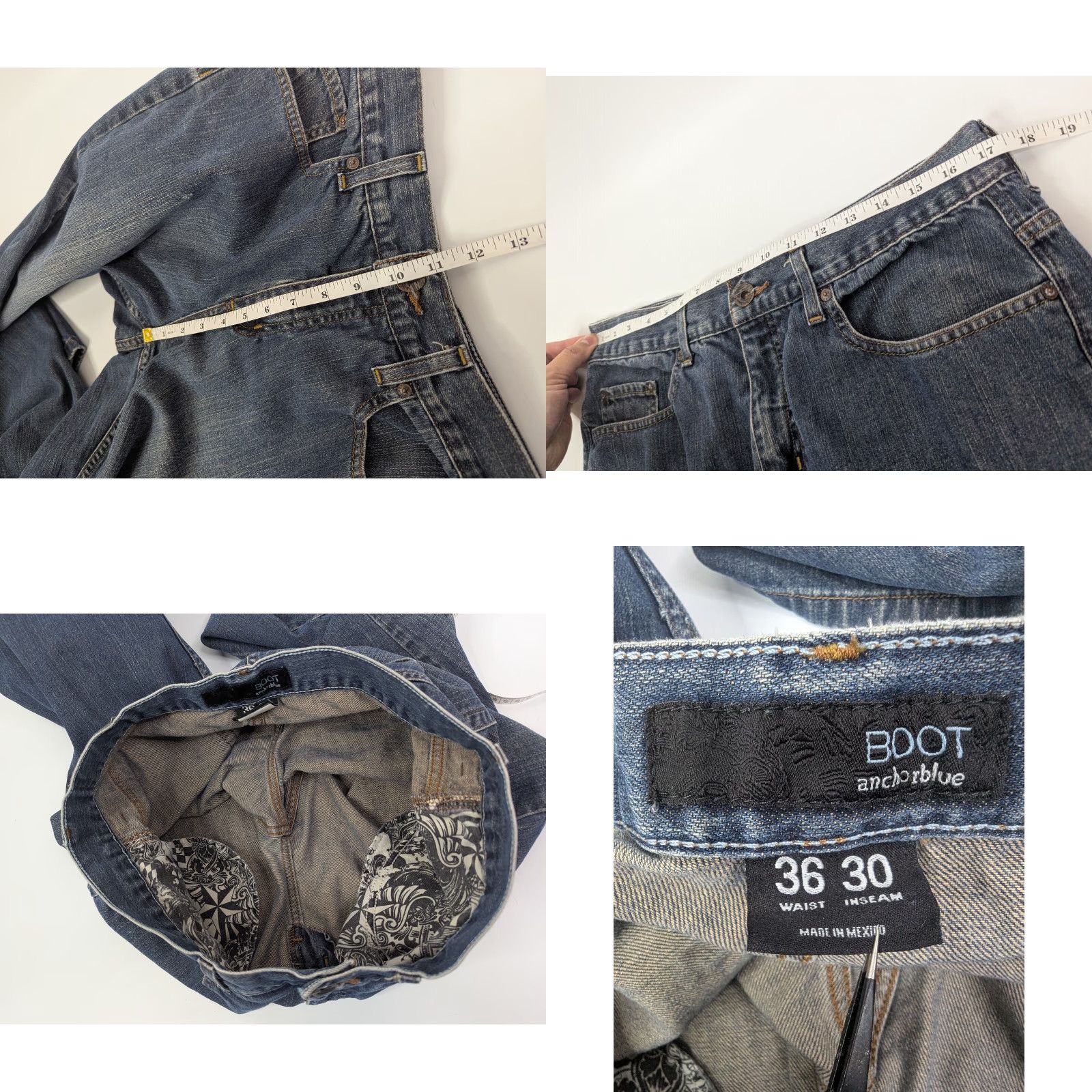 Anchor Blue VINTAGE Anchor Blue Jeans Men 34 36X30 Boot Jean Mid Rise 29 Inseam Denim Blue Size US 34 / EU 50 - 8 Thumbnail