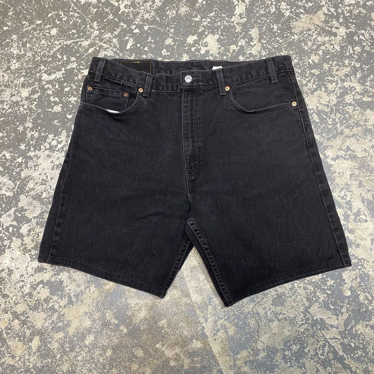 Levi's × Vintage Vintage Levi’s 505 Black Denim Jean Shorts Jorts 90s Size US 37 - 6 Thumbnail