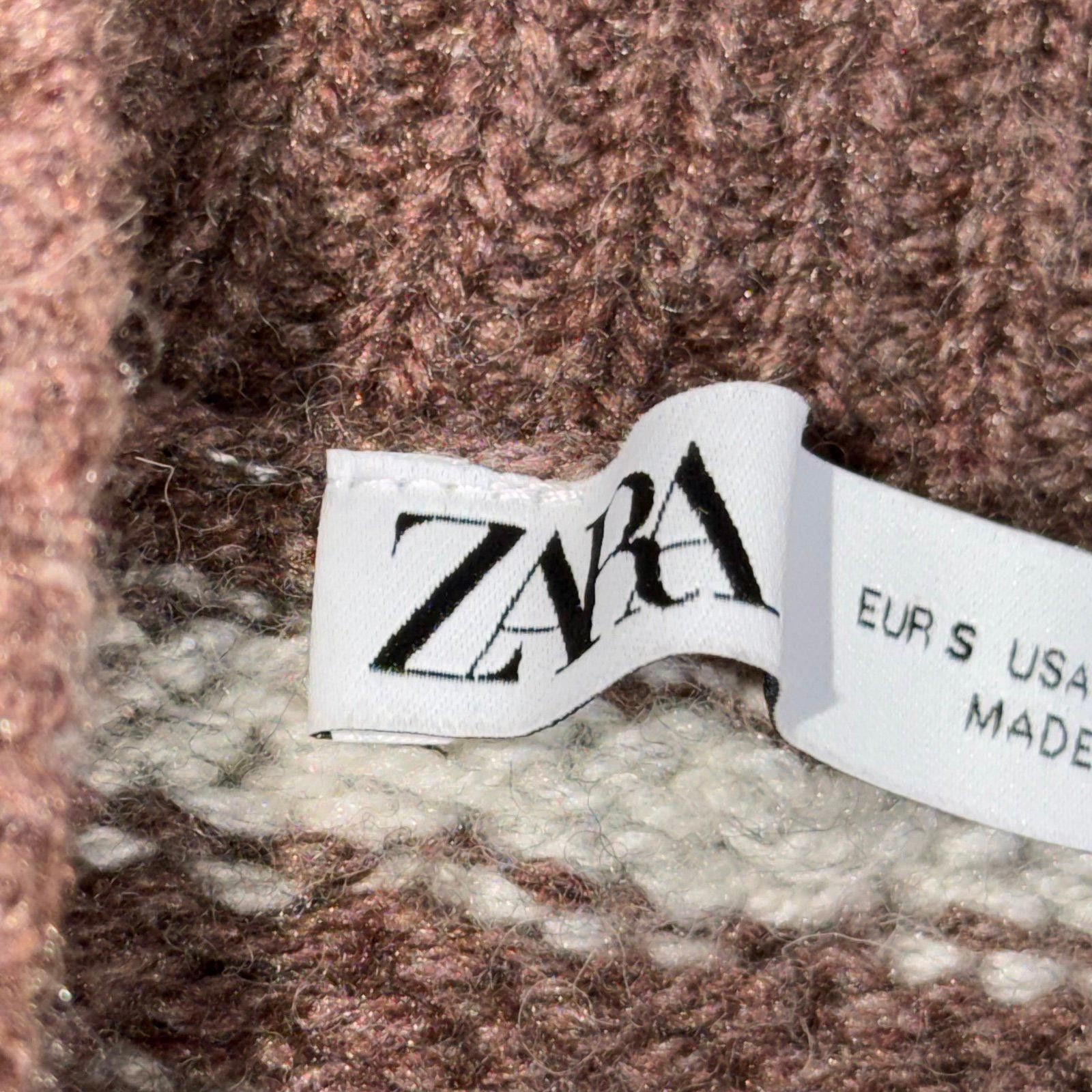 Zara Zara Small Brown and White Striped Knit Sweater Size S / US 4 / IT 40 - 7 Thumbnail