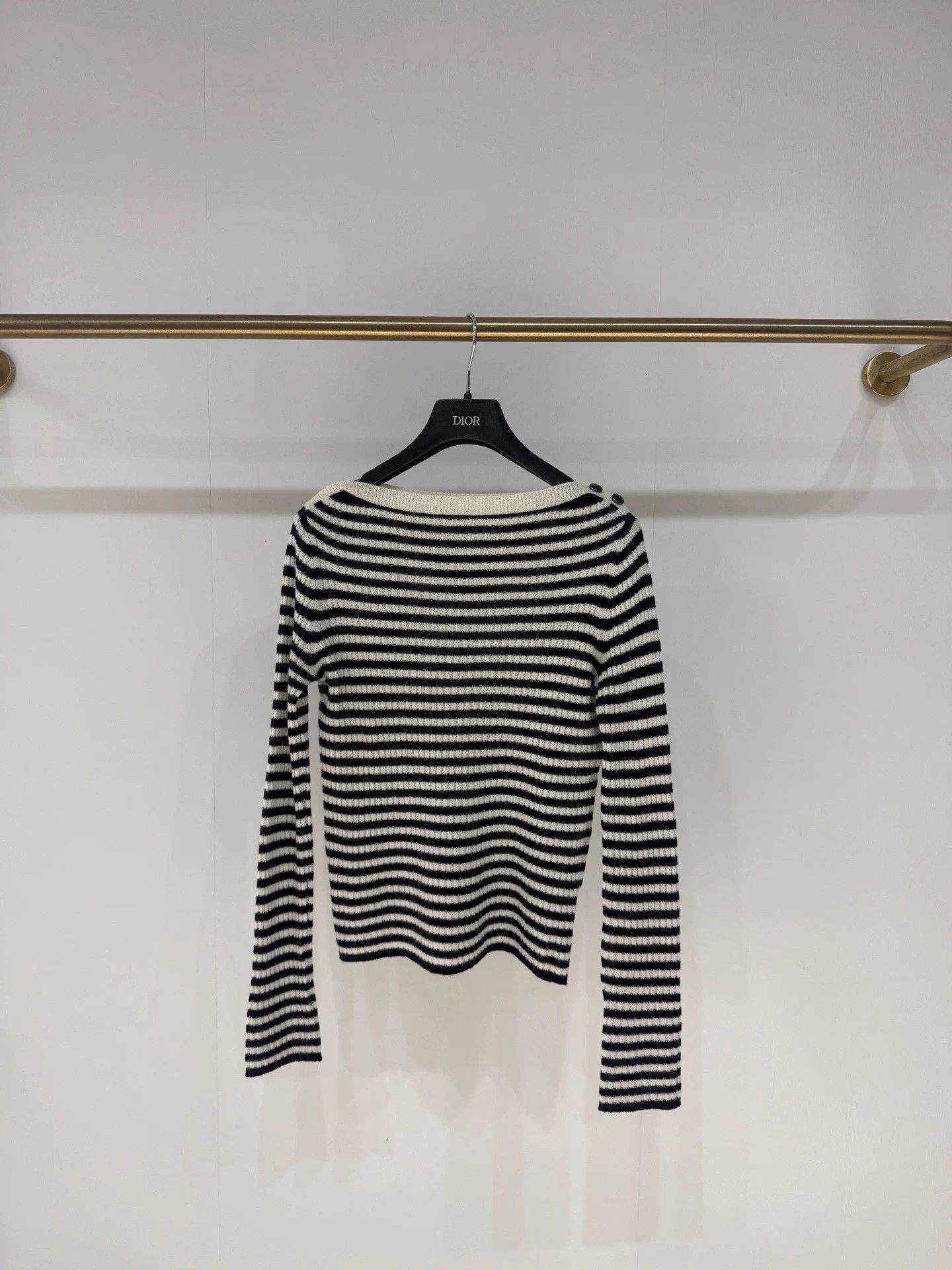 Dior Dior CD Black & White Stripe Cashmere Sweater FR36 99 Size XS / US 0-2 / IT 36-38 - 1 Thumbnail
