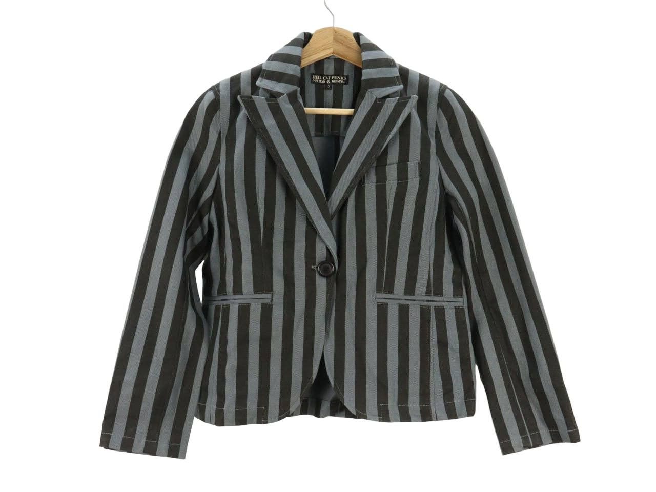 Other Hell Cat Punks Not Dead Original Striped Coat Jacket Size S / US 4 / IT 40 - 1 Thumbnail
