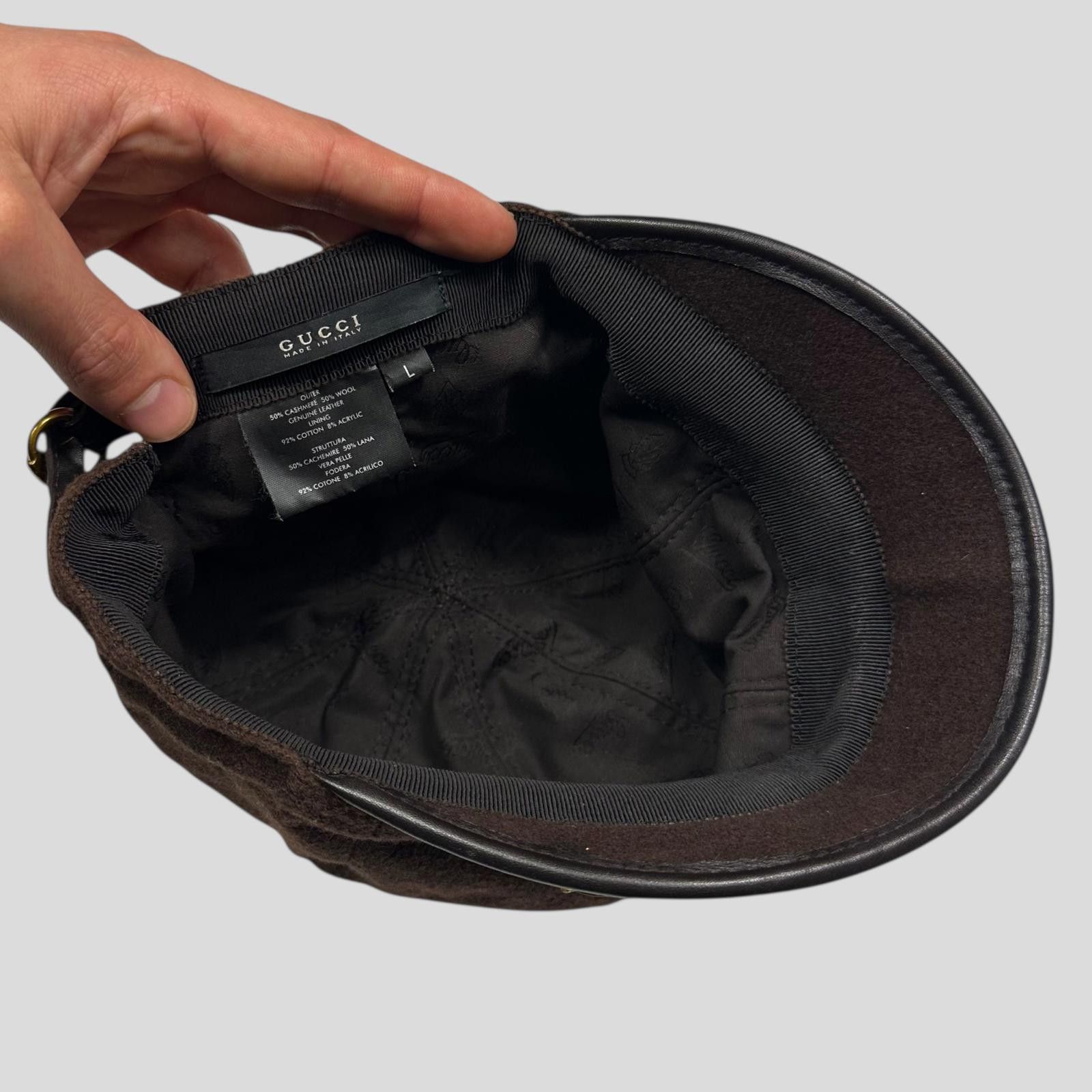 Gucci Gucci 00’s Cashmere Wool Leather Newsboy Jockey Hat - S/M Size ONE SIZE - 7 Thumbnail