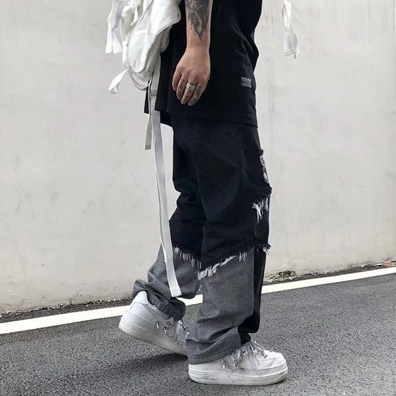 Japanese Brand × Jean Baggy Distressed patchwork jeans denim y2k vintage Size US 32 / EU 48 - 3 Thumbnail