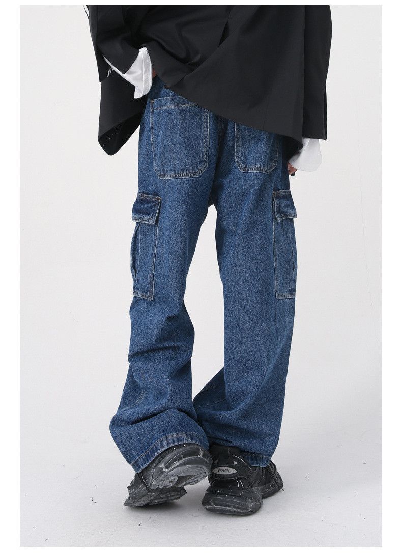 Japanese Brand × Jean Street Wash Vintage Pocket Cargo Loose Jeans Size US 32 / EU 48 - 4 Thumbnail