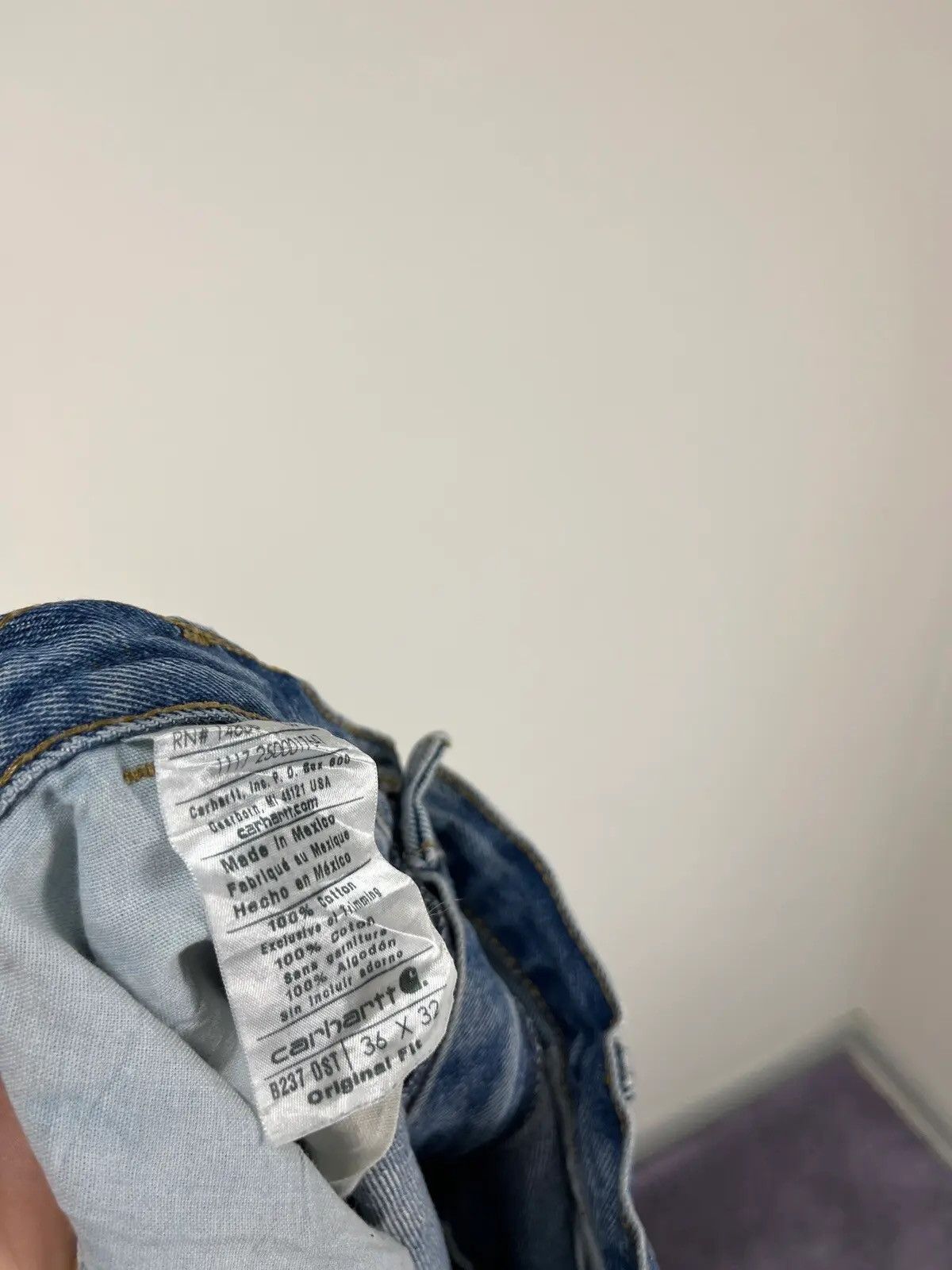 Carhartt Vintage 90s Carhartt Faded Blue Work Denim Hype Jeans Size US 36 / EU 52 - 9 Thumbnail