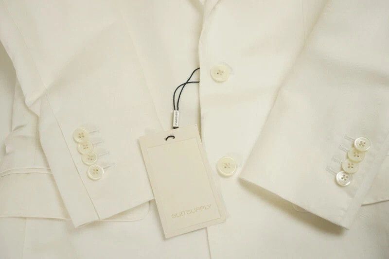 Suitsupply Men Suitsupply La Spalla Suit White Linen & Cotton UK/US32 Size 34S - 4 Thumbnail