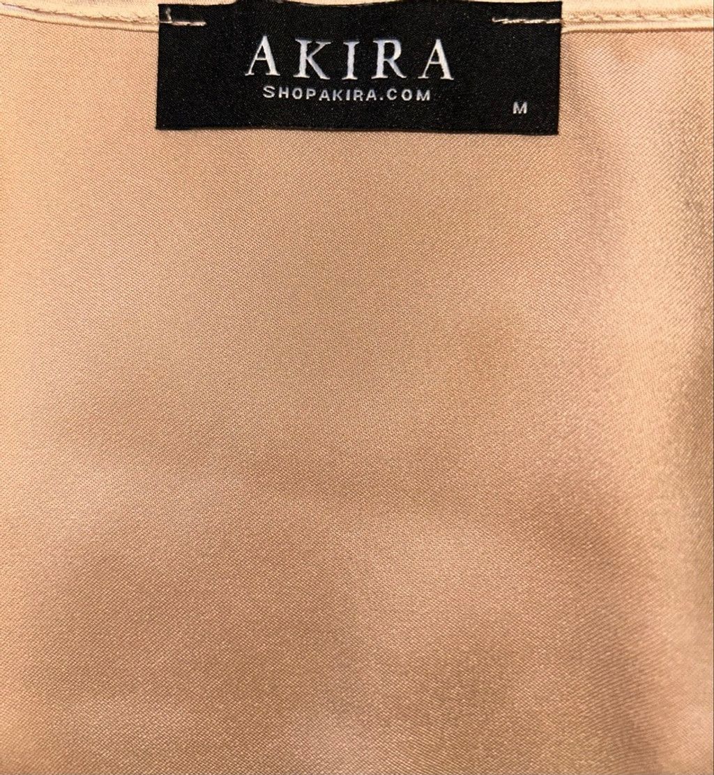 Akira Akira Gold Shinny Satin Top Tie Front Blouse Size M Size M / US 6-8 / IT 42-44 - 3 Thumbnail