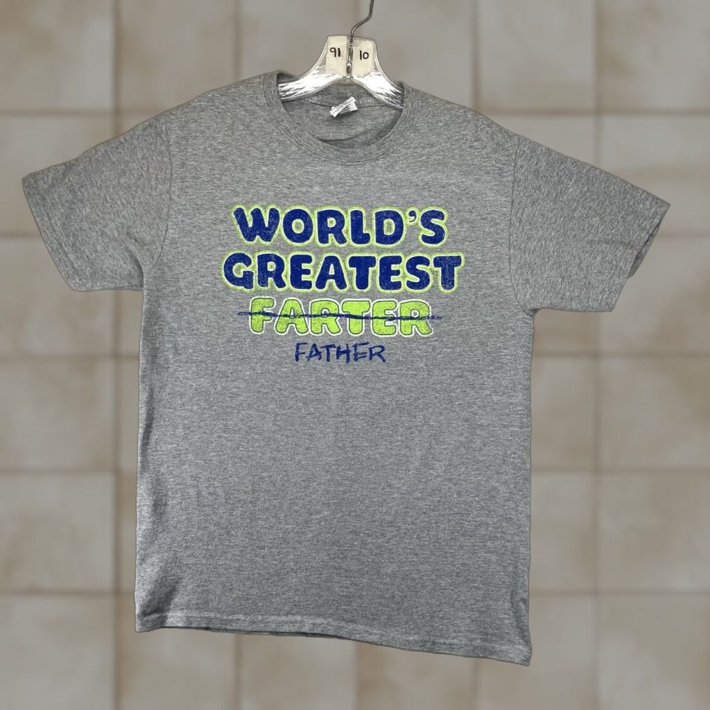 Vintage VINTAGE #1 DAD Graphic Tee WORLD'S GREATEST FARTER Funny T-Shirt Mens Small Gray 90s Retro Size US S / EU 44-46 / 1 - 1 Thumbnail