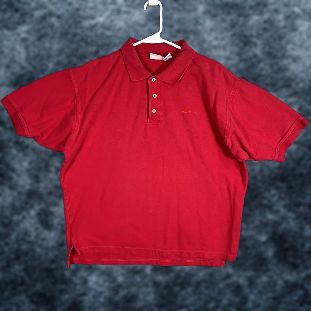 Reebok VINTAGE Reebok Classic Logo Polo Shirt Mens Adult Large Red Cotton Polo Size US L / EU 52-54 / 3 - 1 Thumbnail