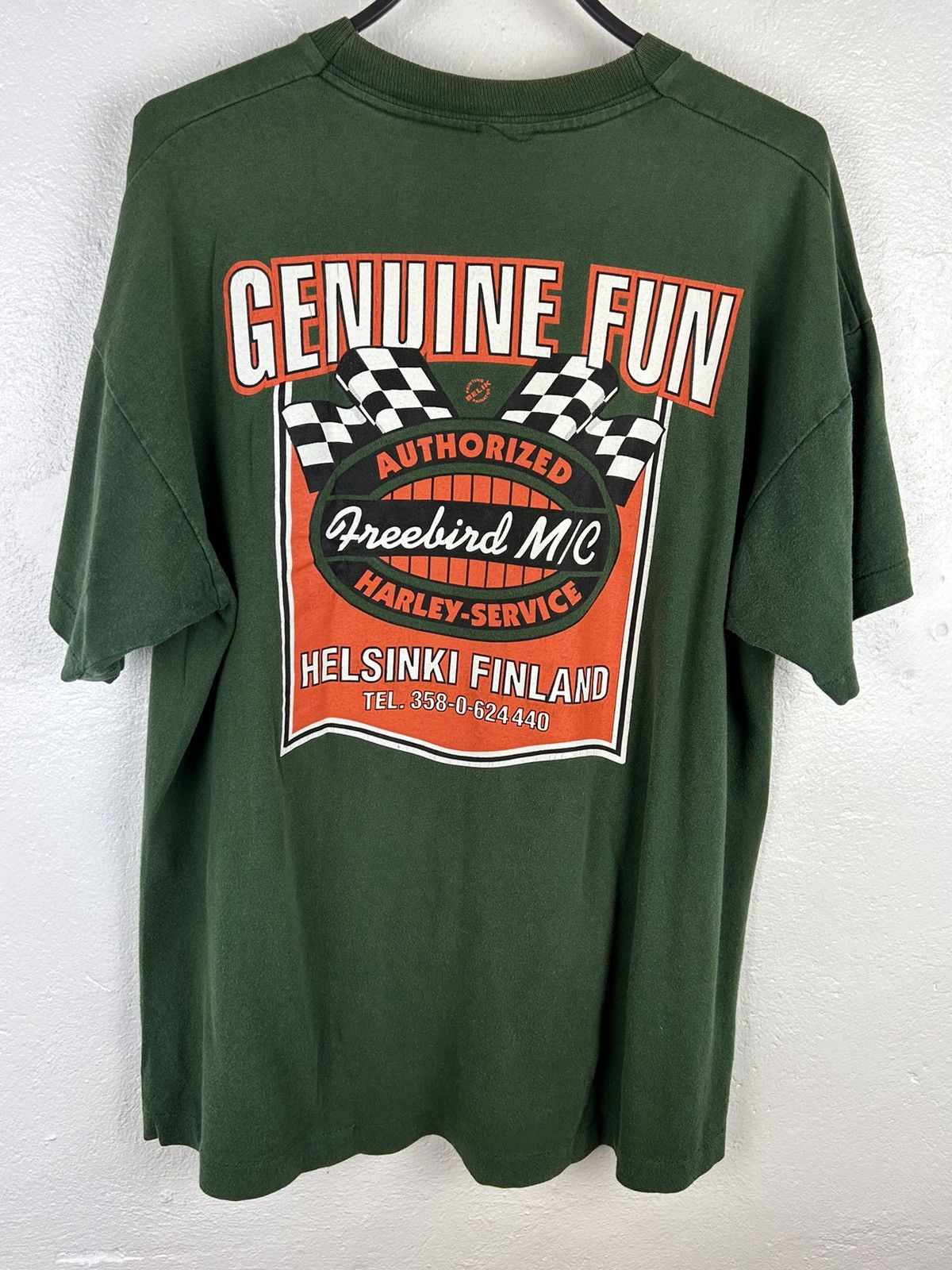 Harley Davidson 90s Vintage Finland Freebird MC Harley Single Stitch Tee Size US XL / EU 56 / 4 - 5 Thumbnail