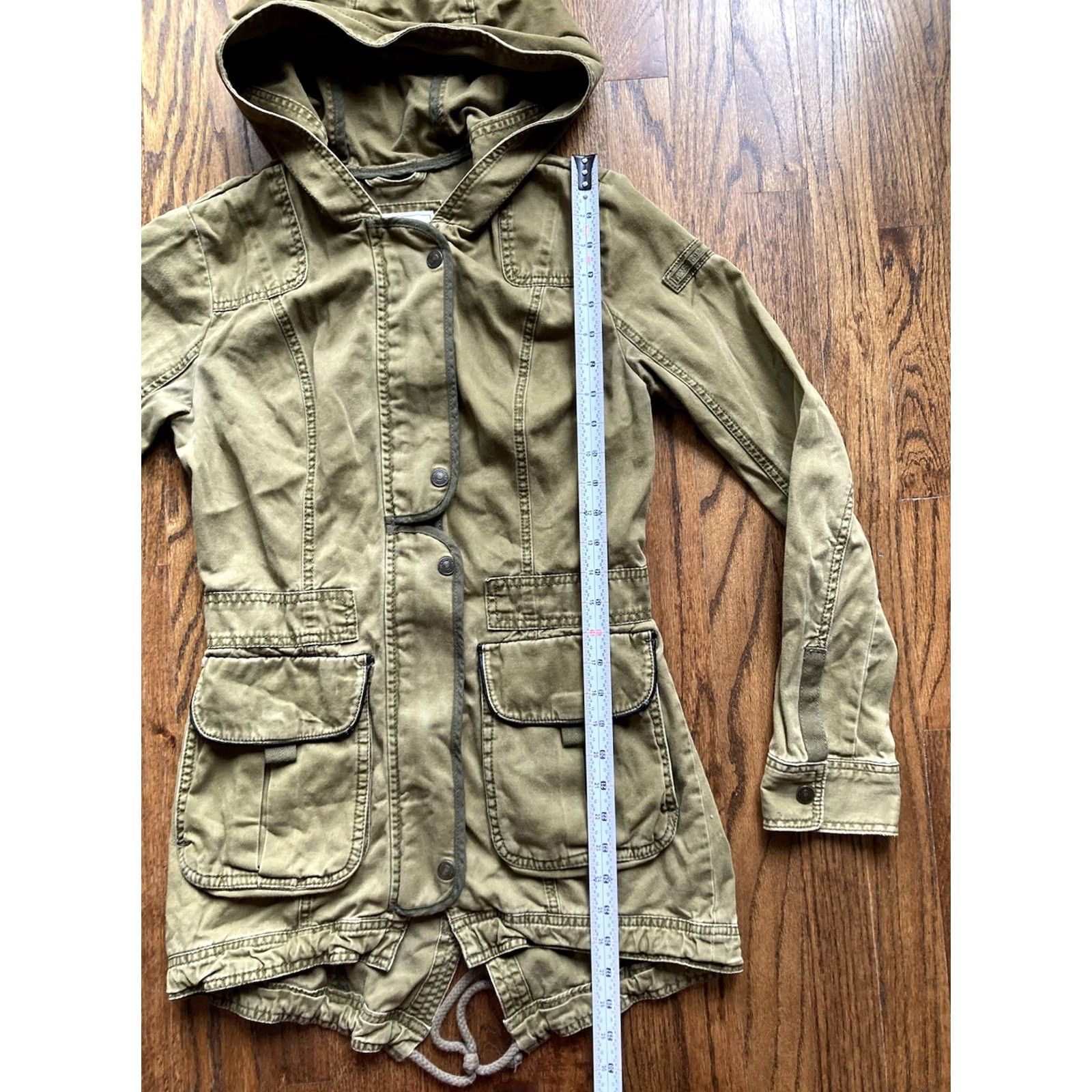 Abercrombie & Fitch Abercrombie & Fitch Jacket Womens Small Military Army Olive Green Utility Zipper Full Zip Size S / US 4 / IT 40 - 5 Thumbnail