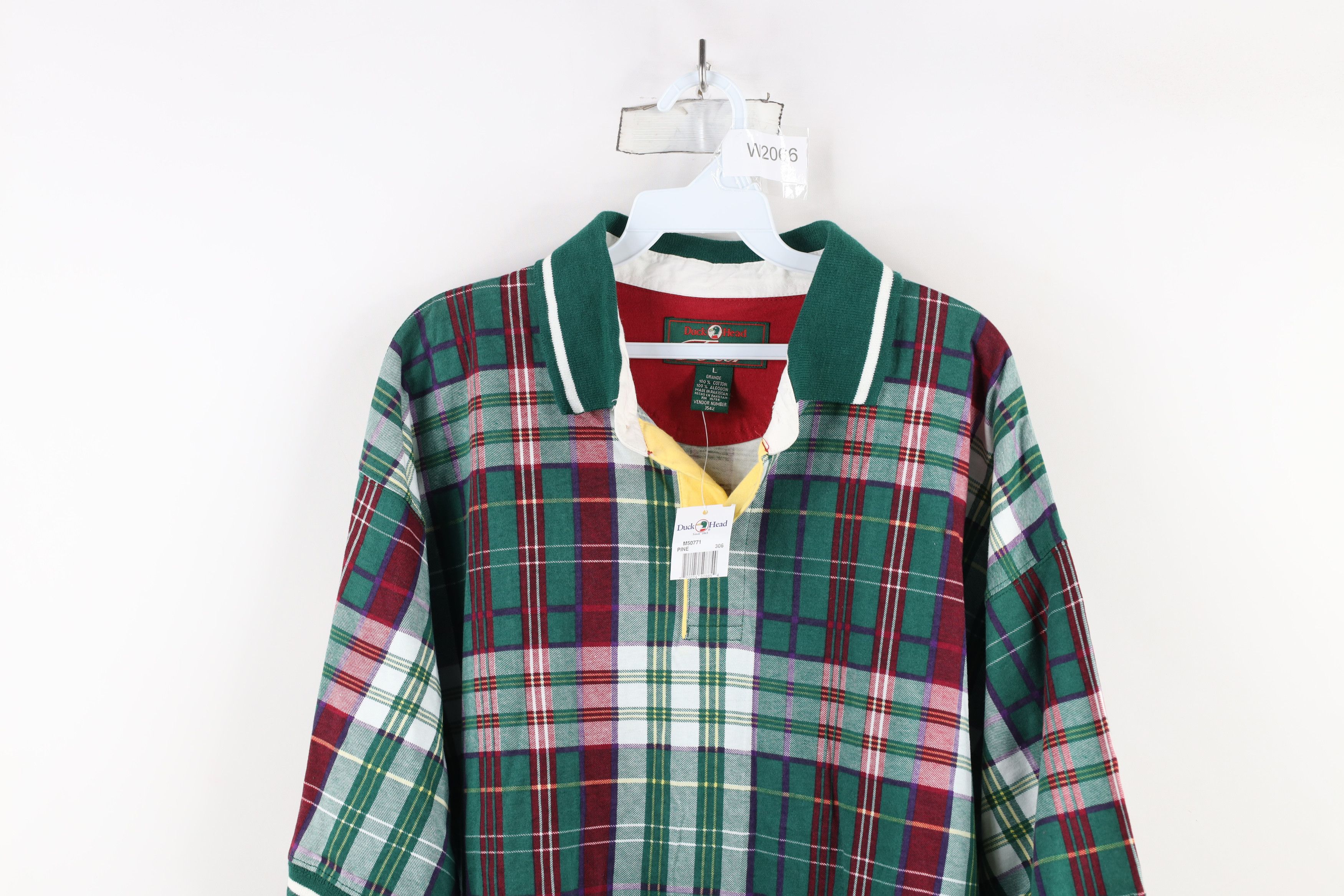 Vintage Deadstock Vintage 90s Duck Head Checkered Plaid Golf Polo Size US L / EU 52-54 / 3 - 2 Thumbnail
