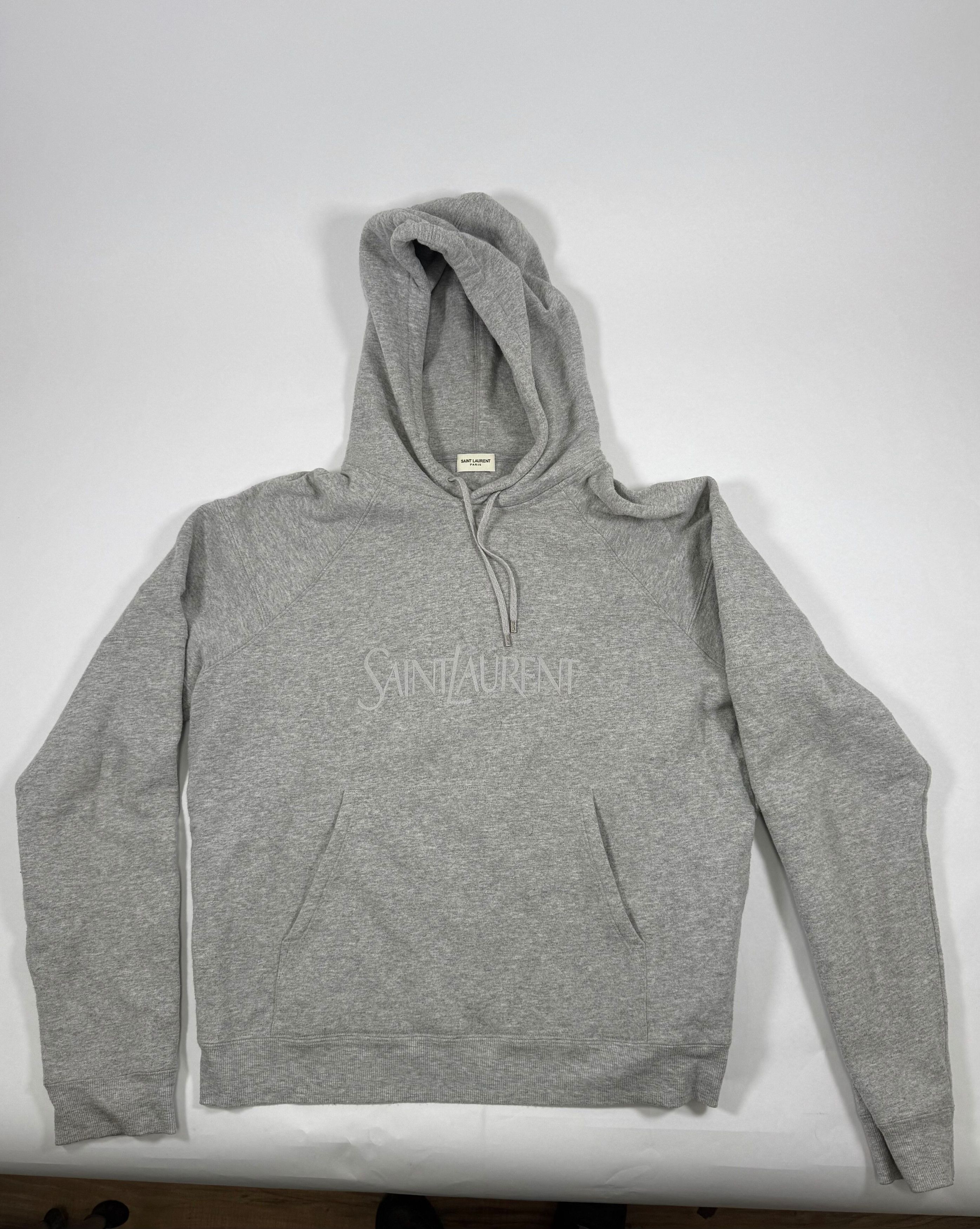 Logo Grey Raglan Hoodie Sweatshirt