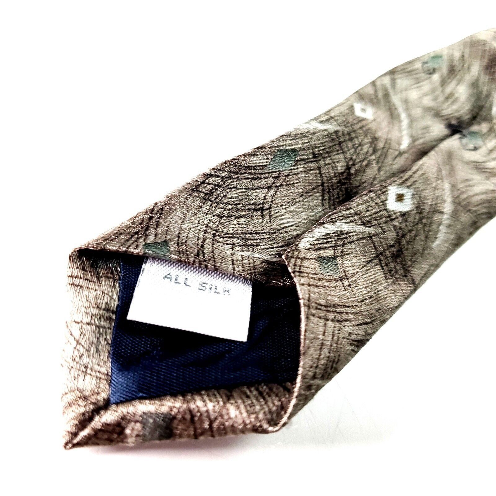 Pierre Cardin Pierre Cardin Silk Tie Beige Abstract Wide Size ONE SIZE - 5 Thumbnail