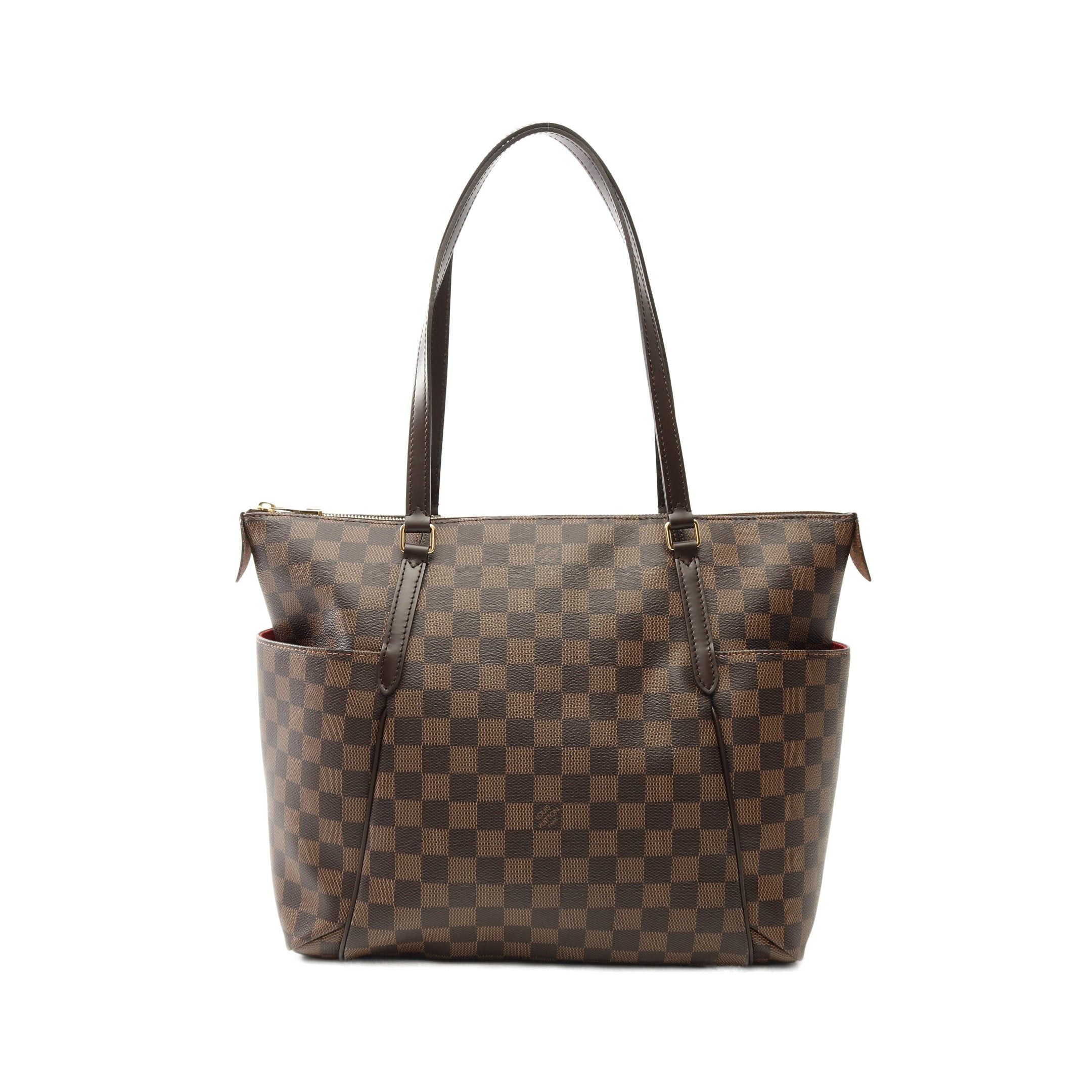 Louis Vuitton Louis Vuitton Totally Mm Damier Ebene Shoulder Bag Tote Leather Brown Size ONE SIZE - 1 Thumbnail